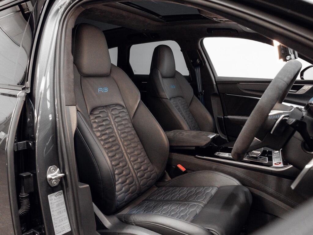 An interior shot of the driver seat on a 2023 Audi RS6 Avant