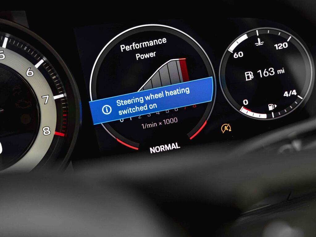 An interior shot of the driver instruments on a 2021 Porsche 911