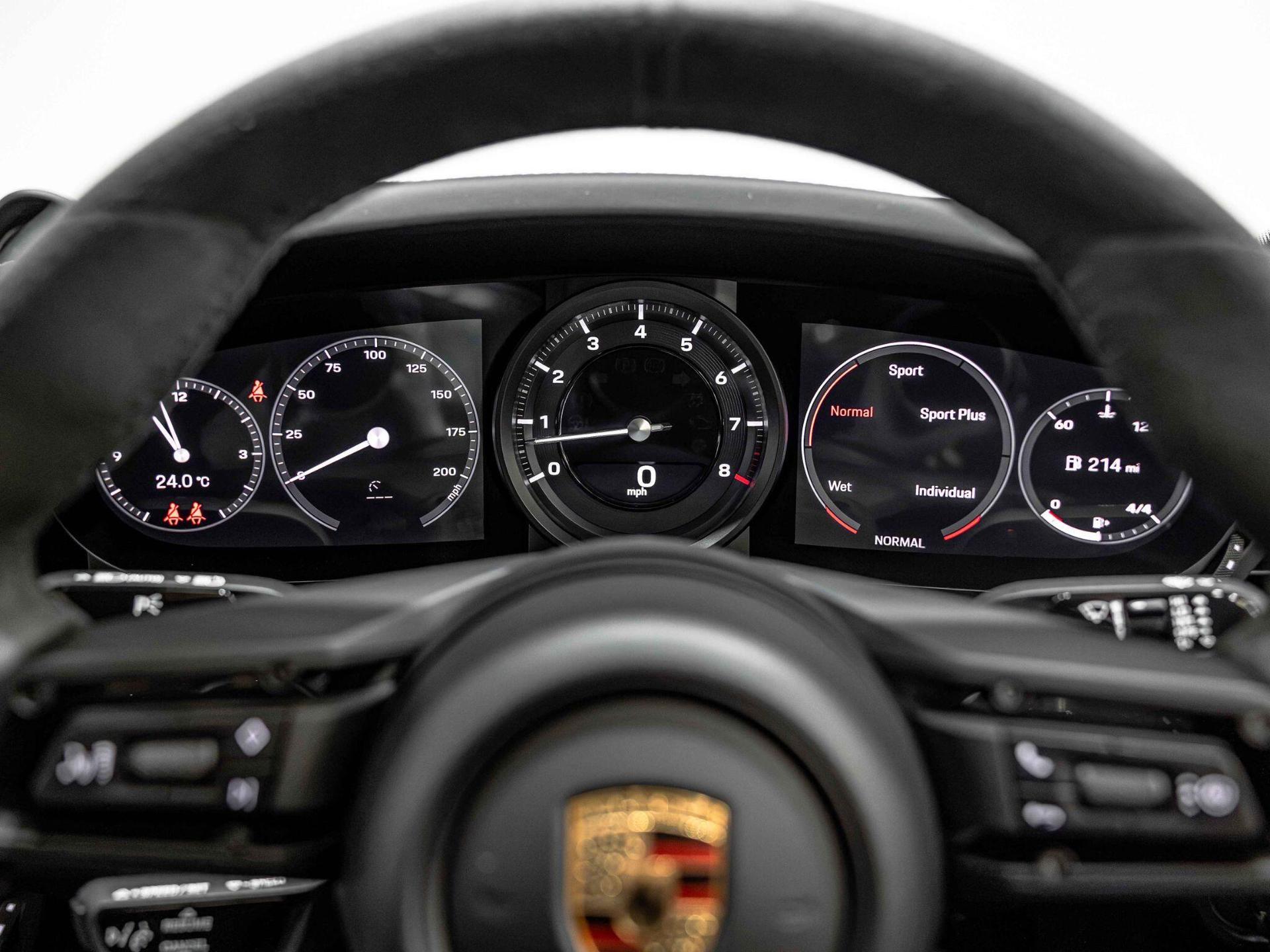 An interior shot of the driver instruments on a 2024 Porsche 911