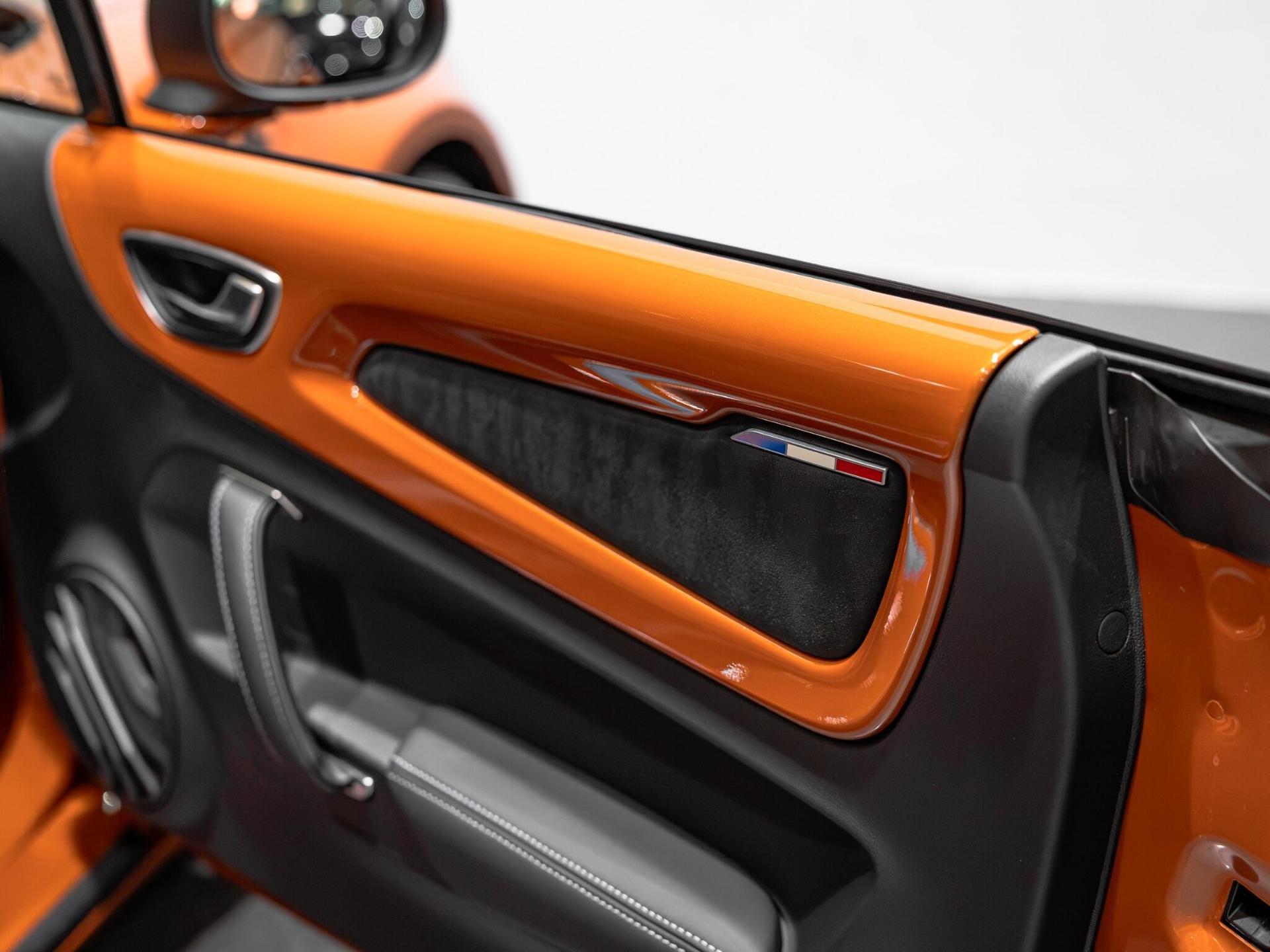 An interior shot of the door interior on a 2026 Alpine A110