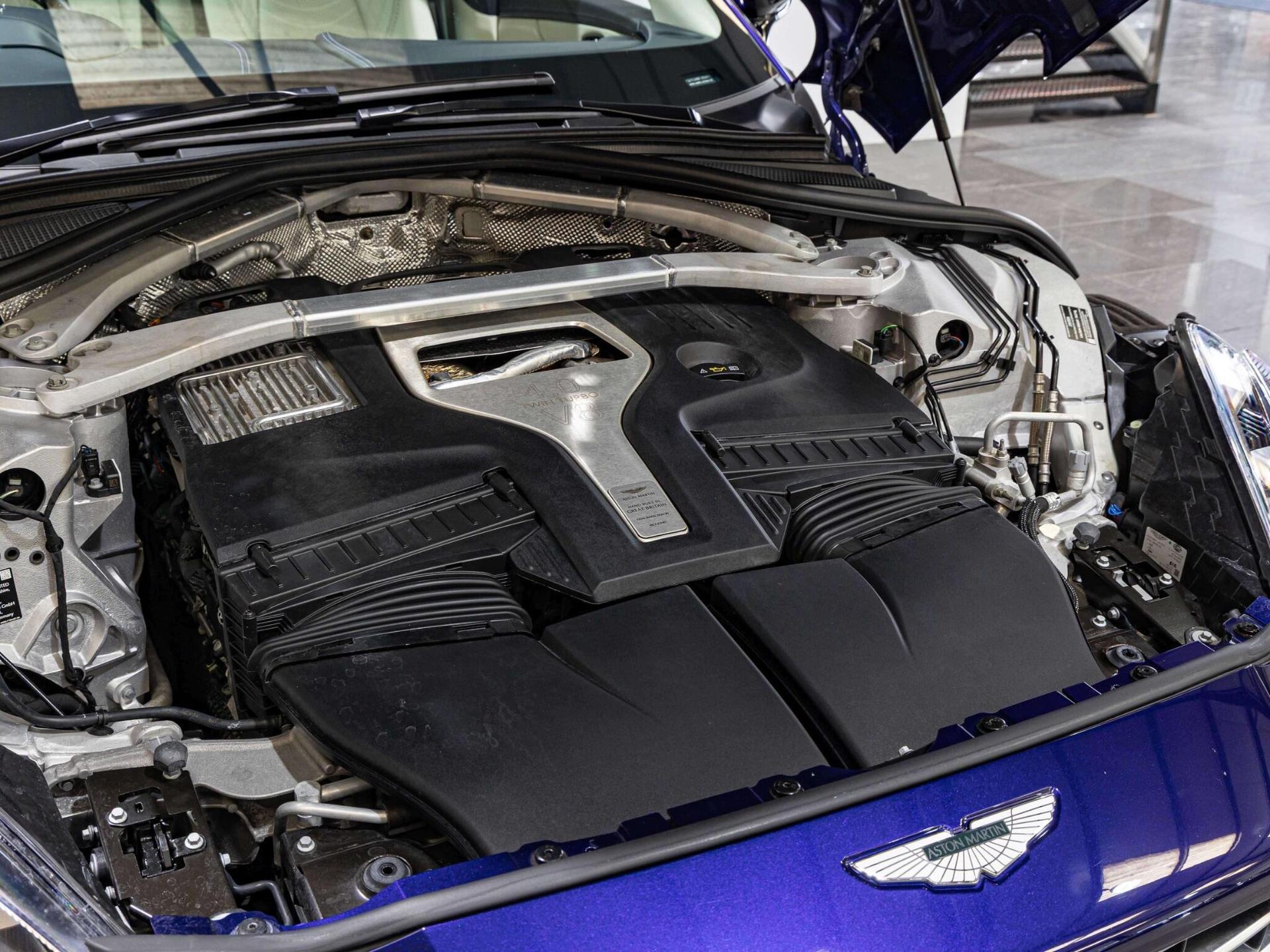 An exterior shot of the engine on a 2023 Aston Martin DBX