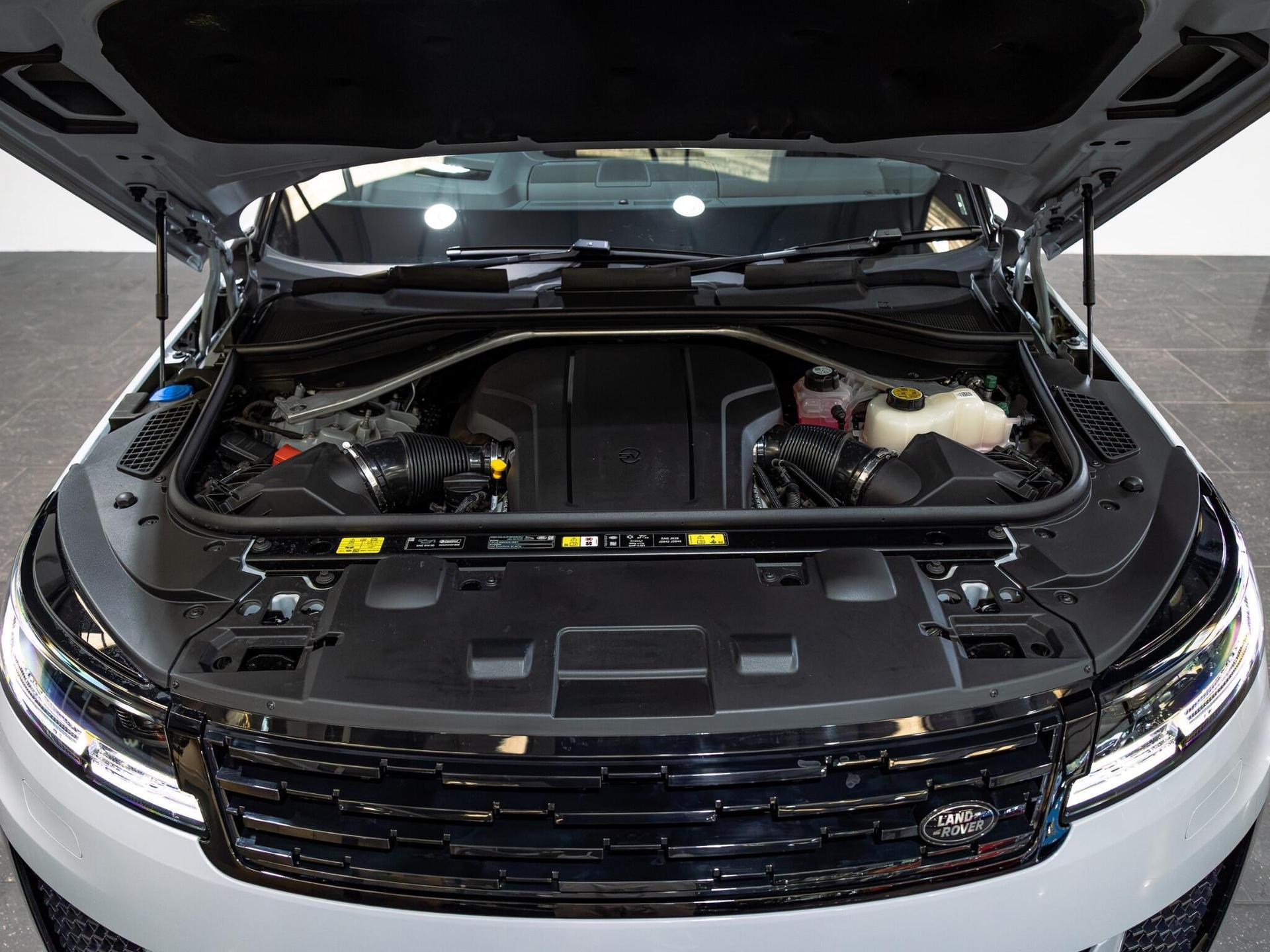 An exterior shot of the engine on a 2026 Land Rover Range Rover Sport