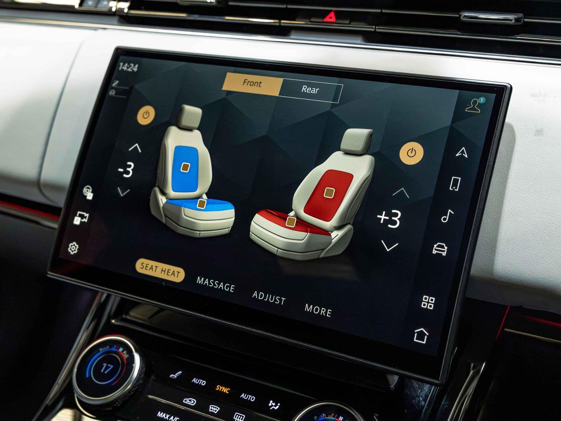 An interior shot of the infotainment system on a 2023 Land Rover Range Rover Sport