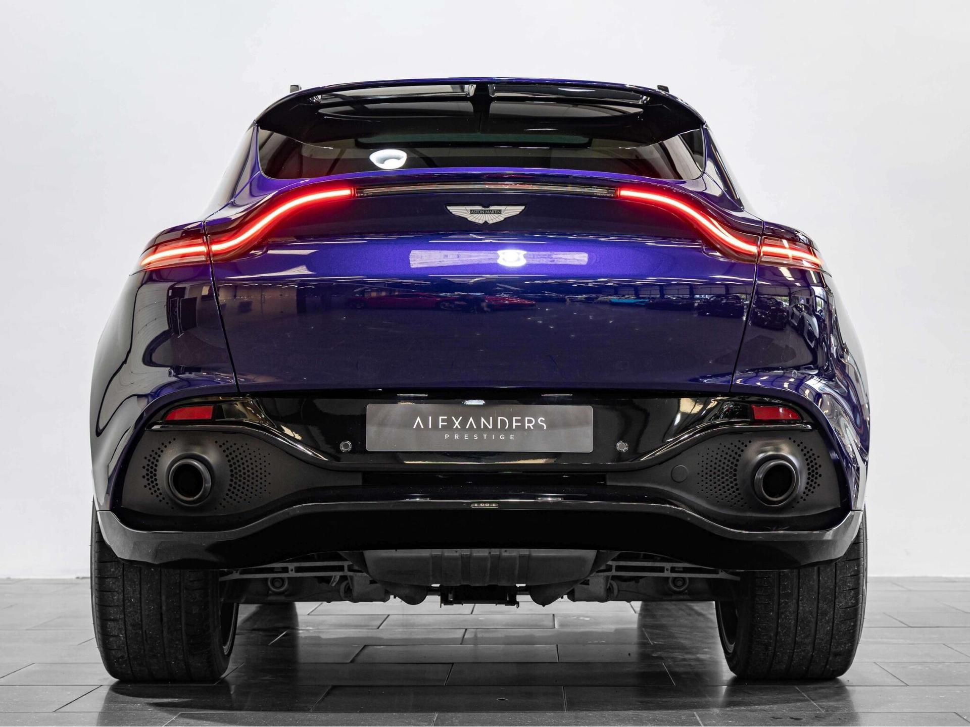 An exterior shot of the rear on a 2023 Aston Martin DBX