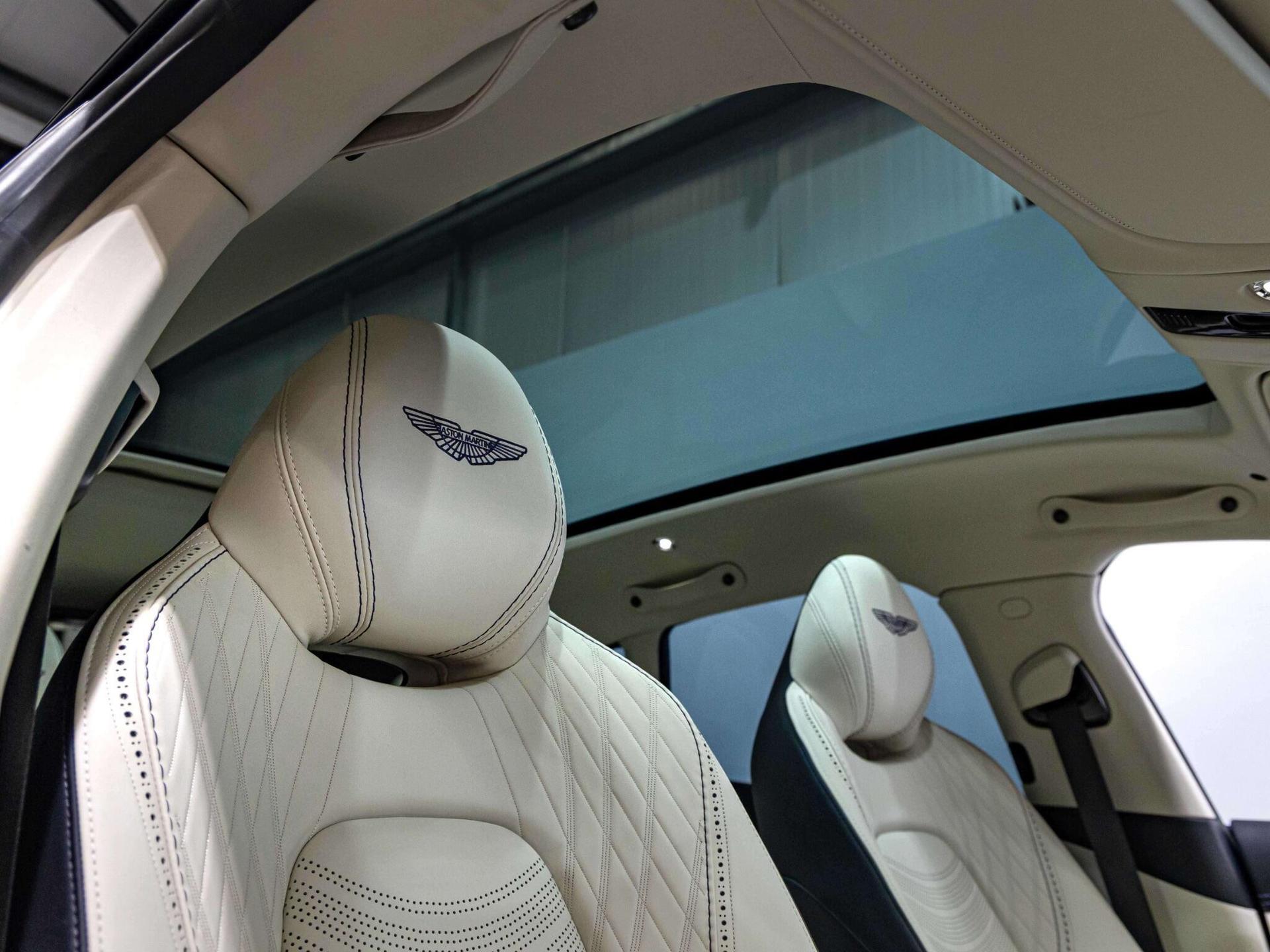 An interior shot of the driver seat on a 2023 Aston Martin DBX