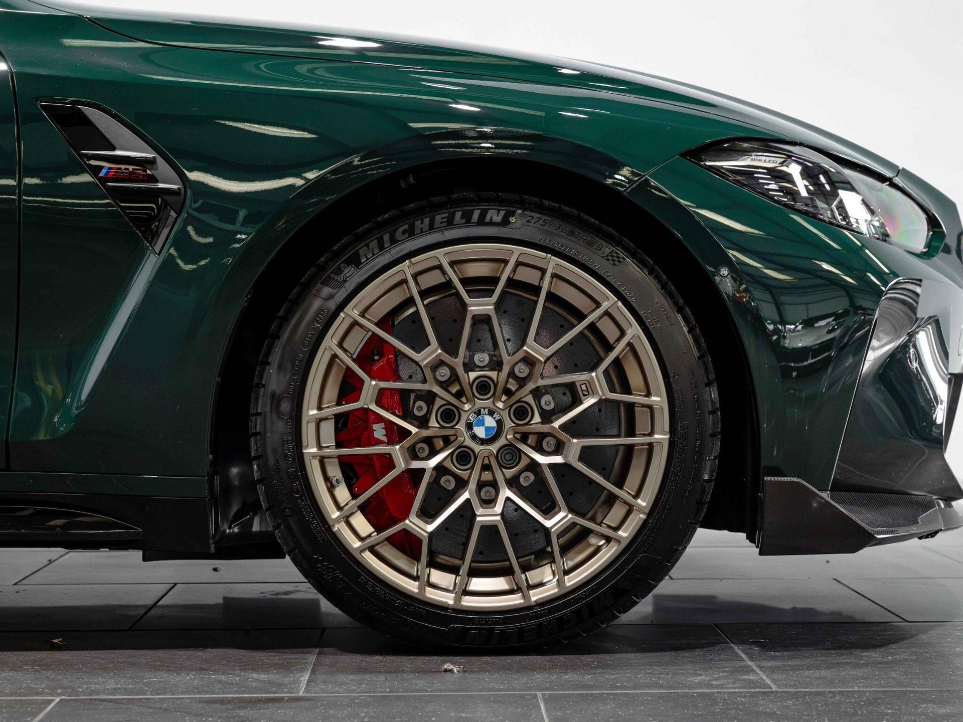 An exterior shot of the wheel on a 2025 BMW M3