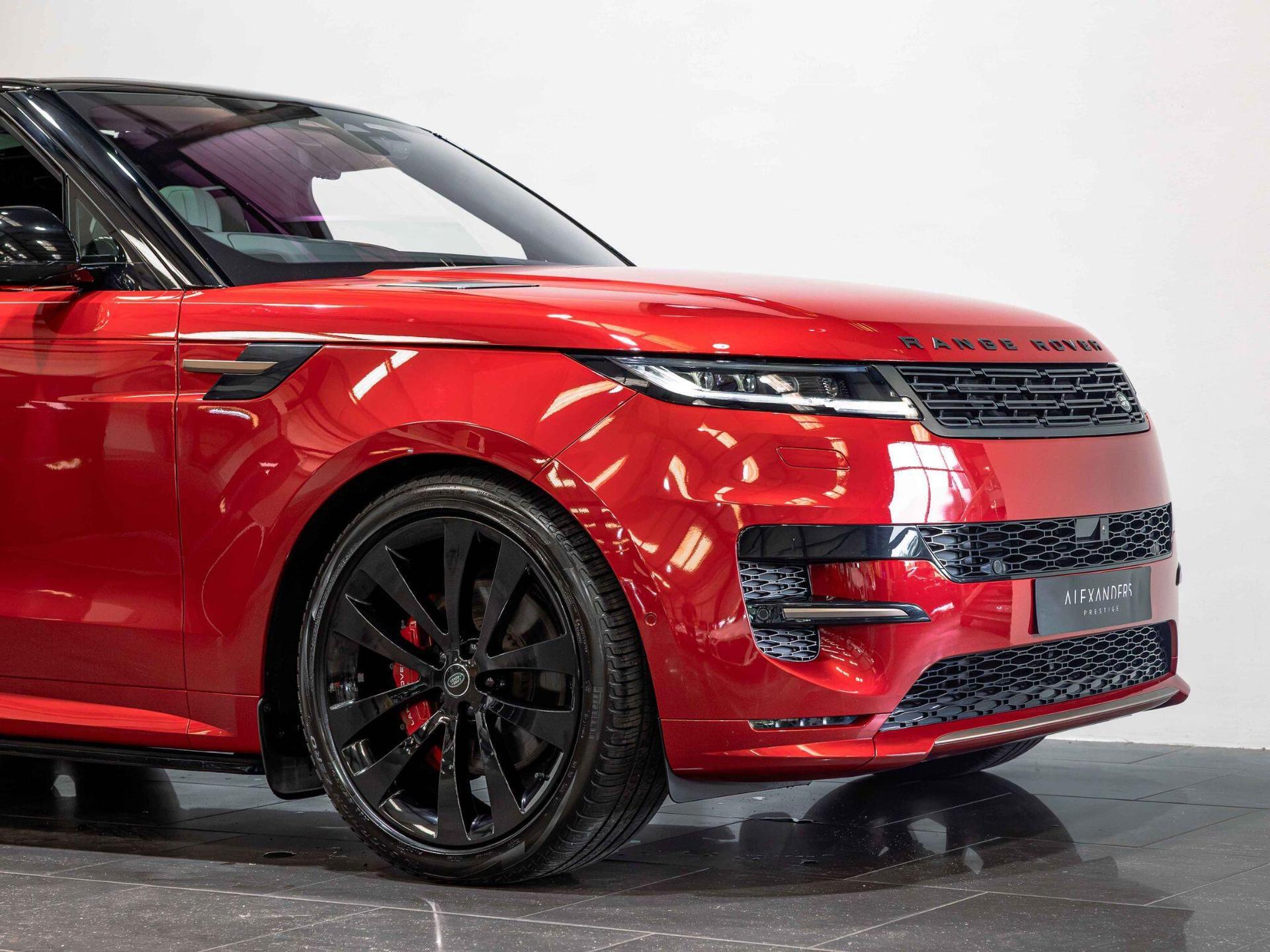 An exterior shot of the front right on a 2023 Land Rover Range Rover Sport