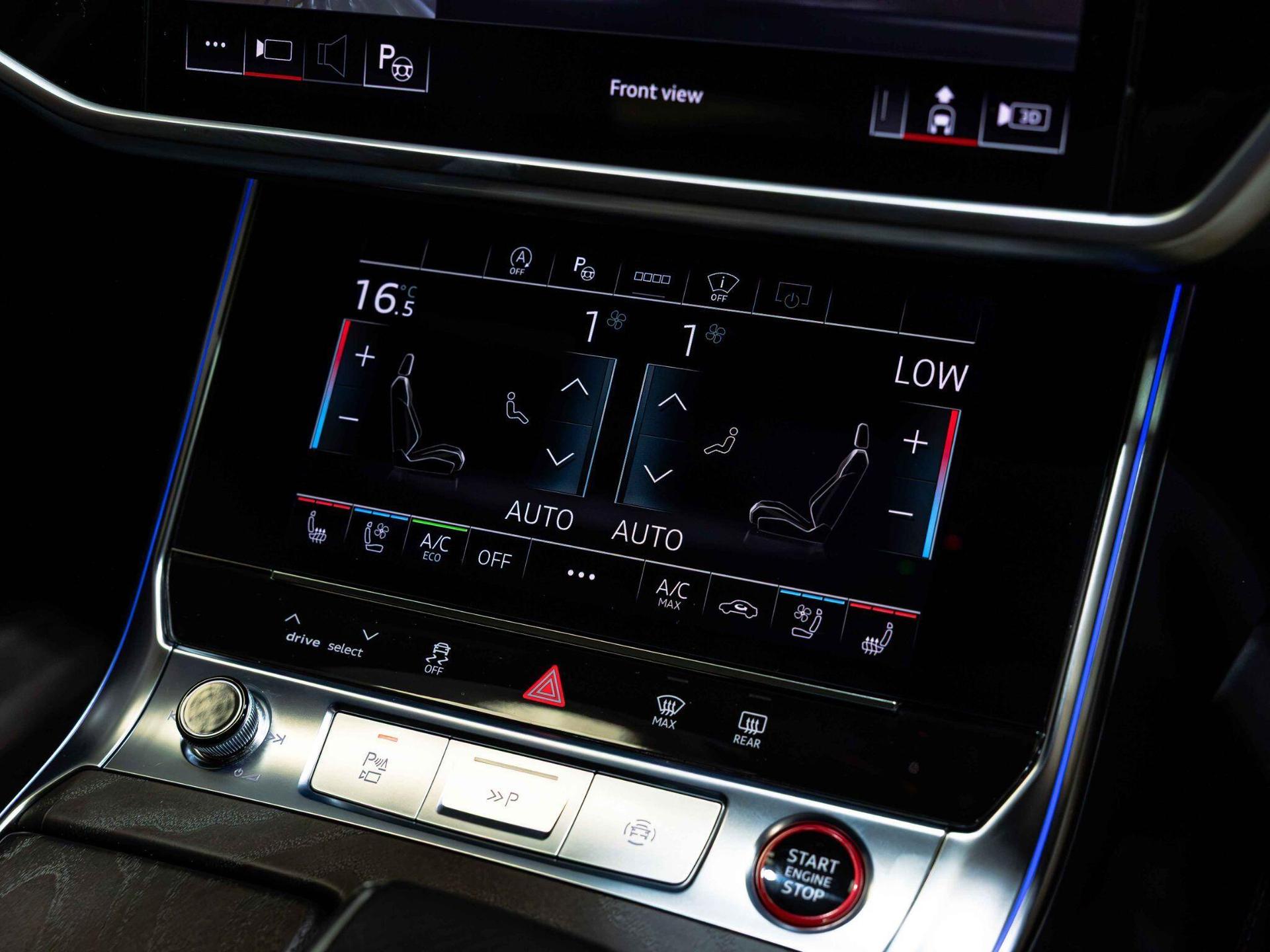 An interior shot of the infotainment system on a 2023 Audi RS6 Avant