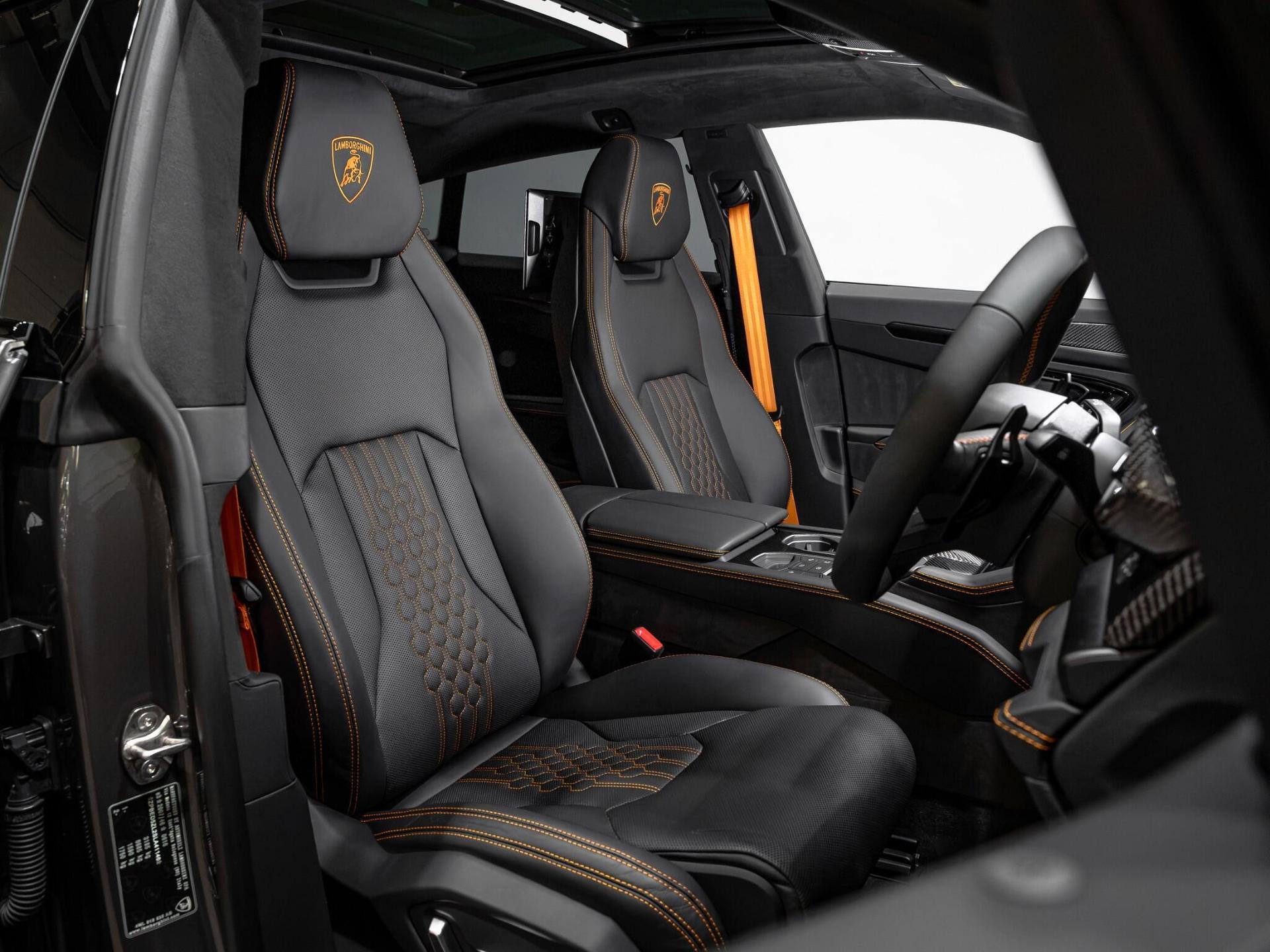 An interior shot of the driver seat on a 2025 Lamborghini Urus