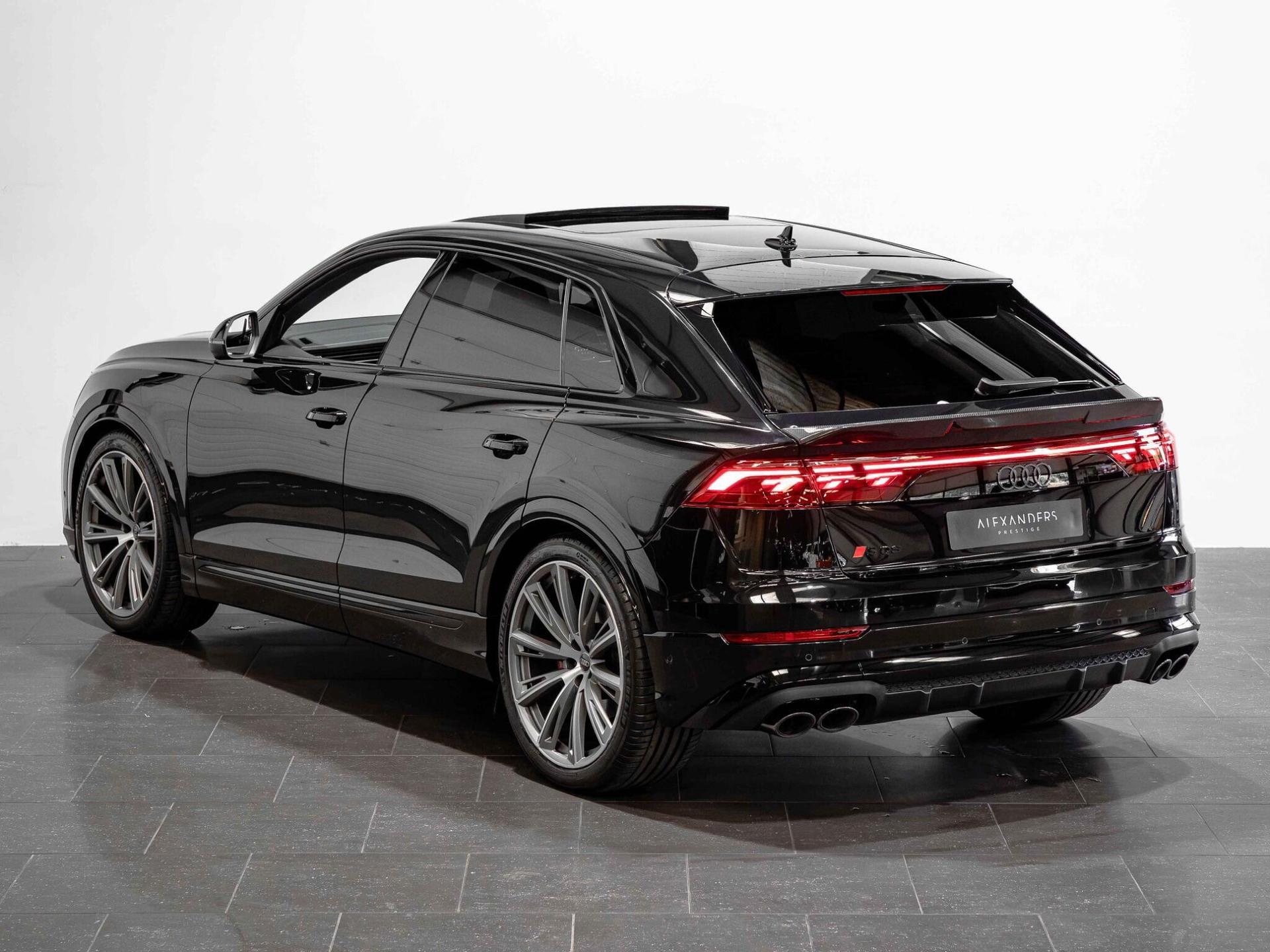 An exterior shot of the rear left on a 2024 Audi SQ8