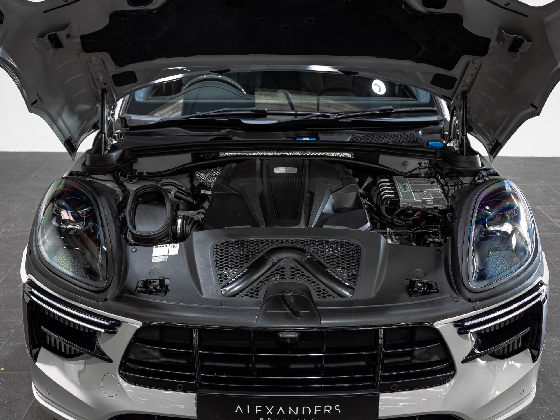 An exterior shot of the engine on a 2020 Porsche Macan