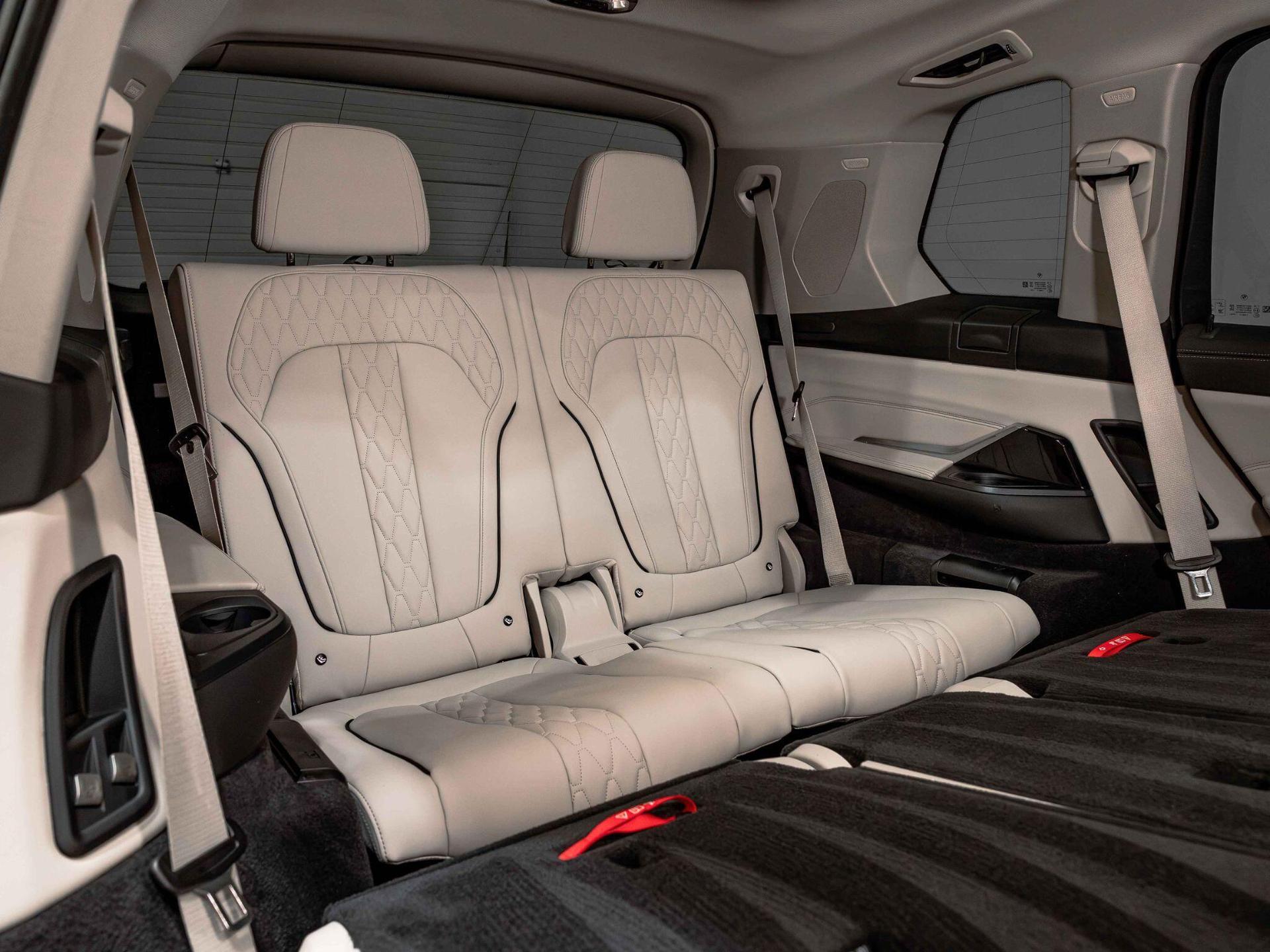 An interior shot of the seats rear on a 2024 BMW X7