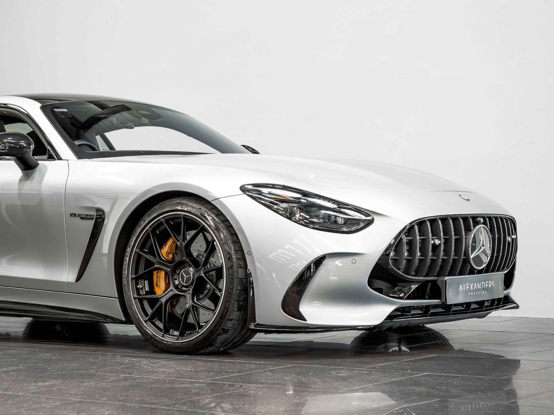 An exterior shot of the front right on a 2024 Mercedes-Benz AMG GT