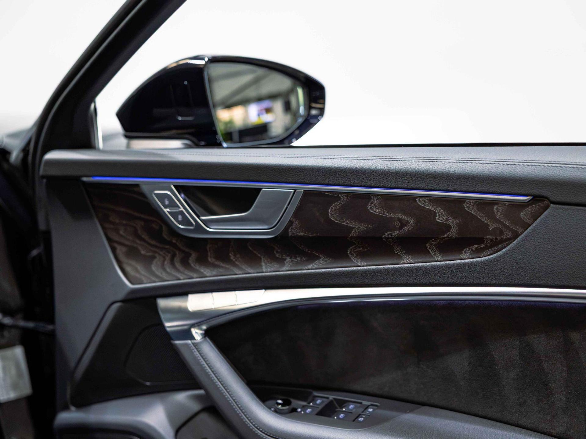 An interior shot of the door interior on a 2023 Audi RS6 Avant
