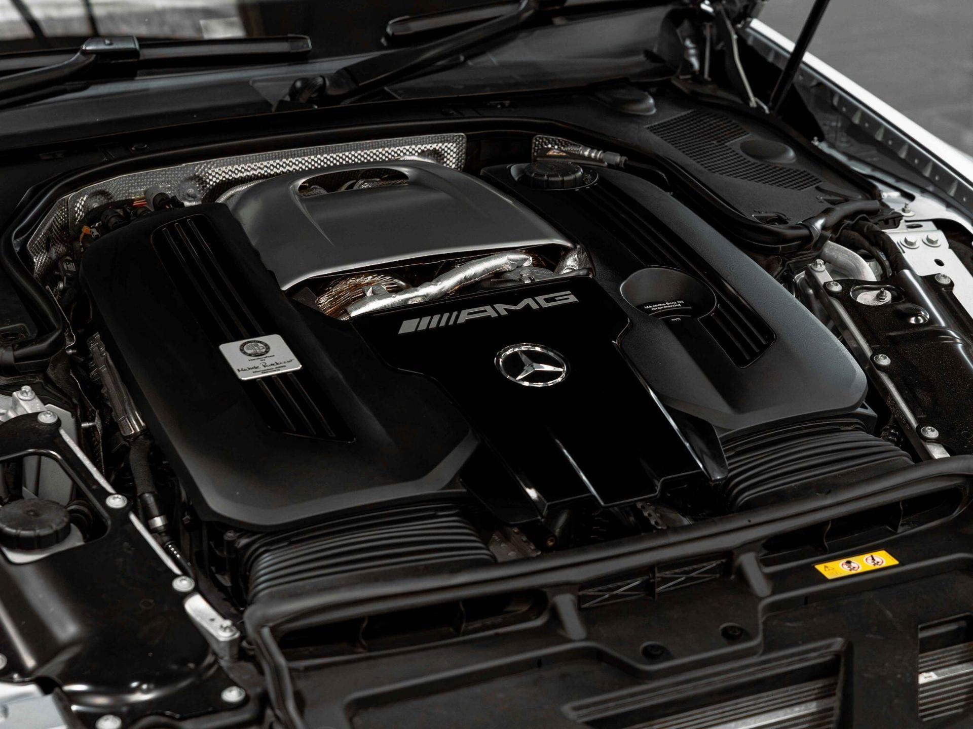 An exterior shot of the engine on a 2024 Mercedes-Benz AMG GT