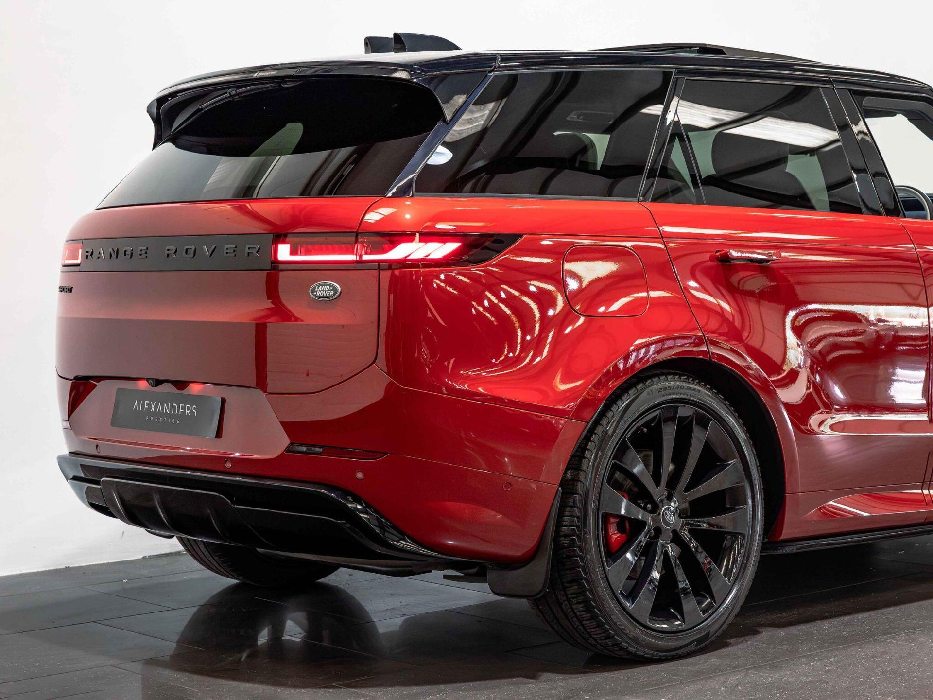 An exterior shot of the rear right on a 2023 Land Rover Range Rover Sport