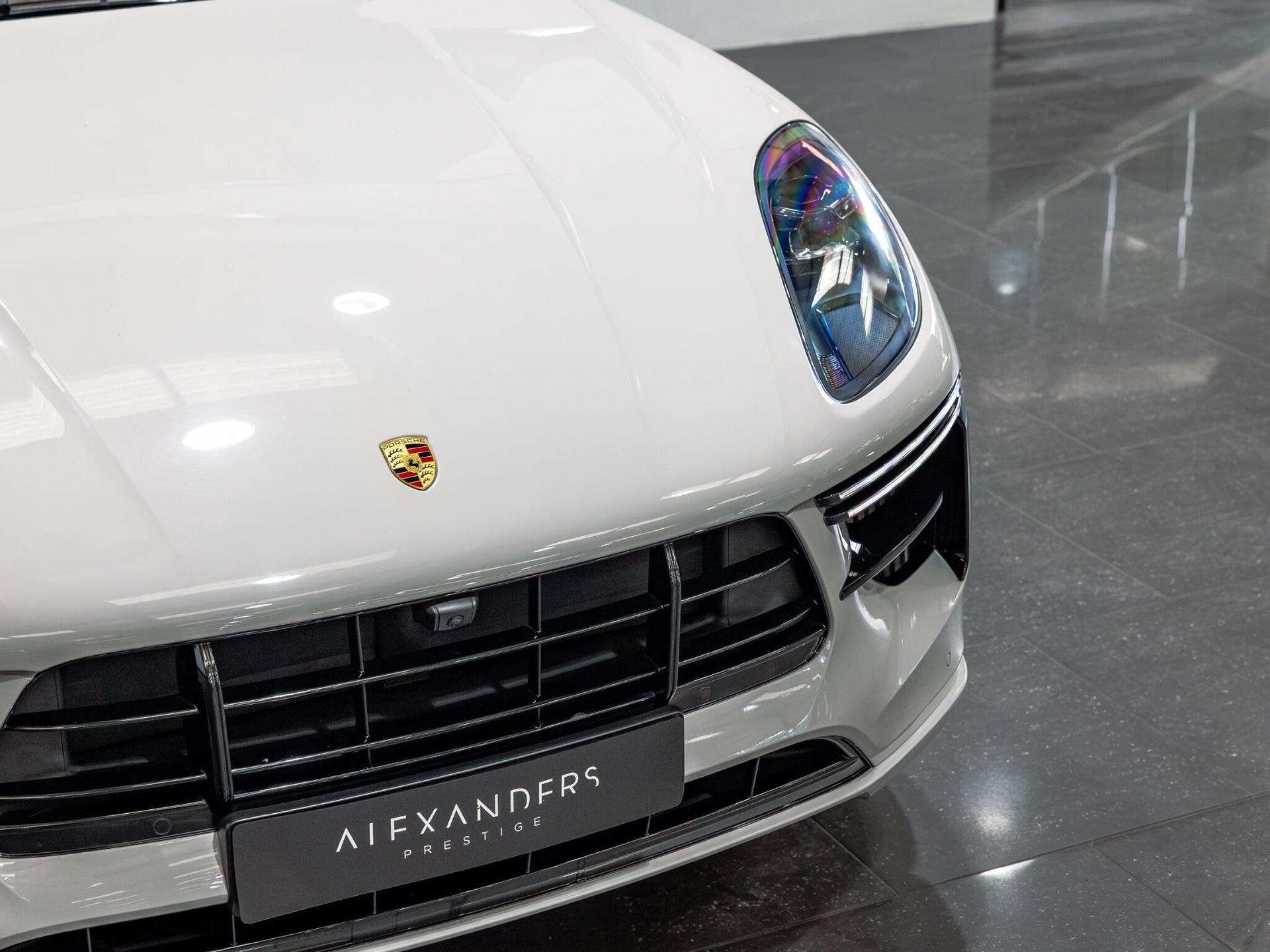 An exterior shot of the front on a 2020 Porsche Macan