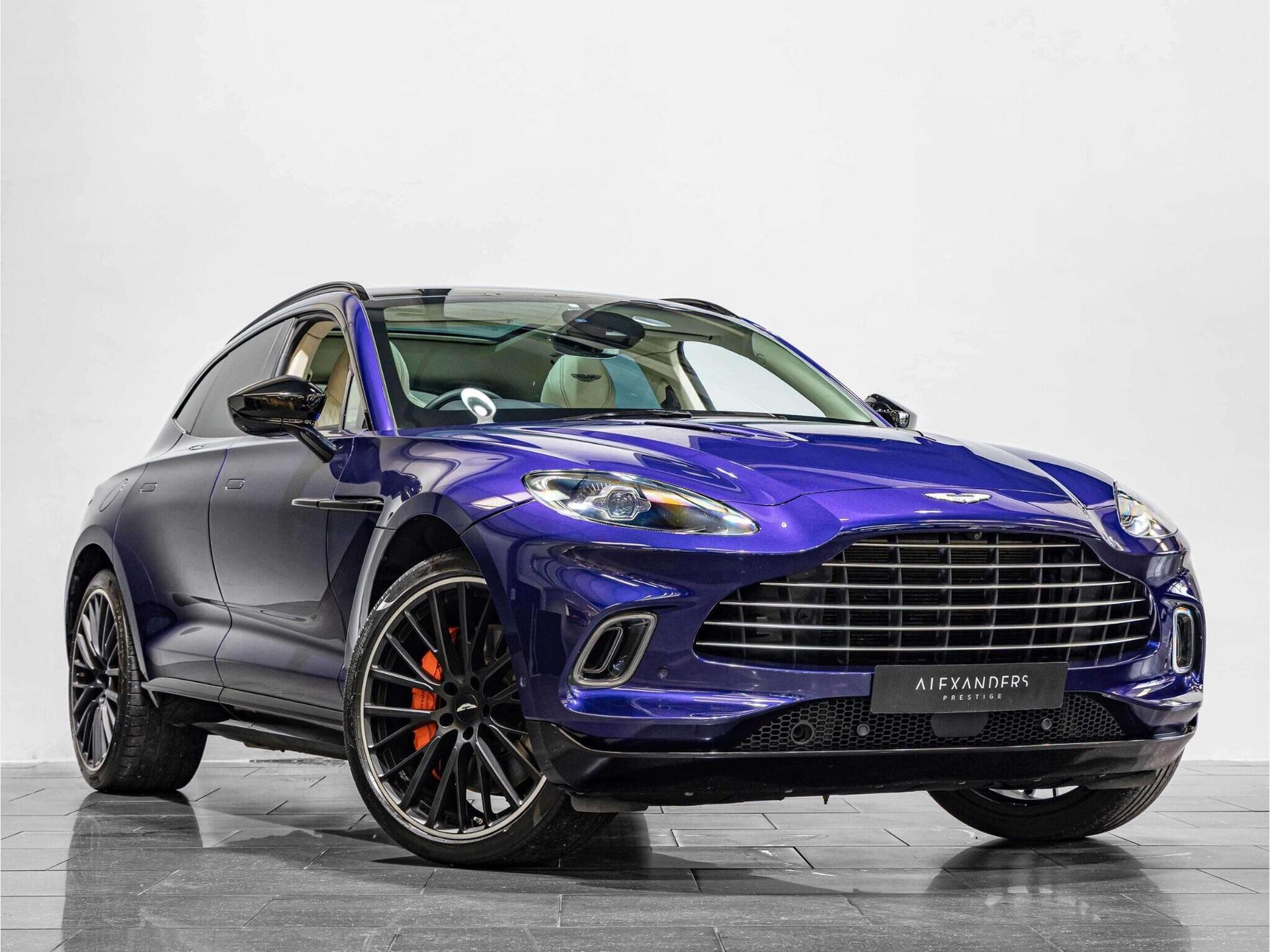 An exterior shot of the front right on a 2023 Aston Martin DBX