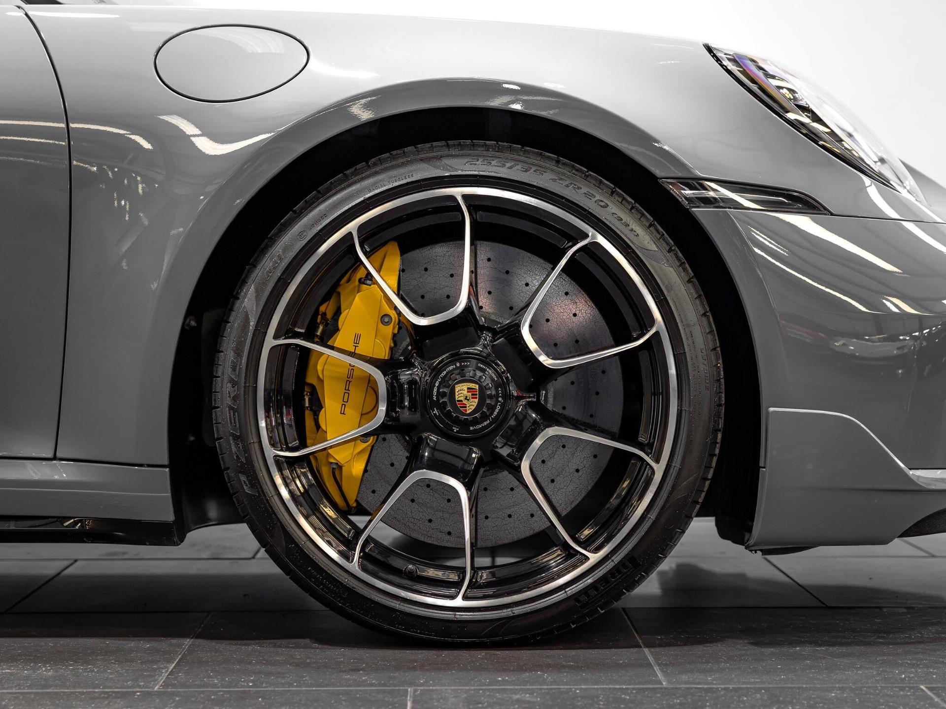 An exterior shot of the wheel on a 2022 Porsche 911