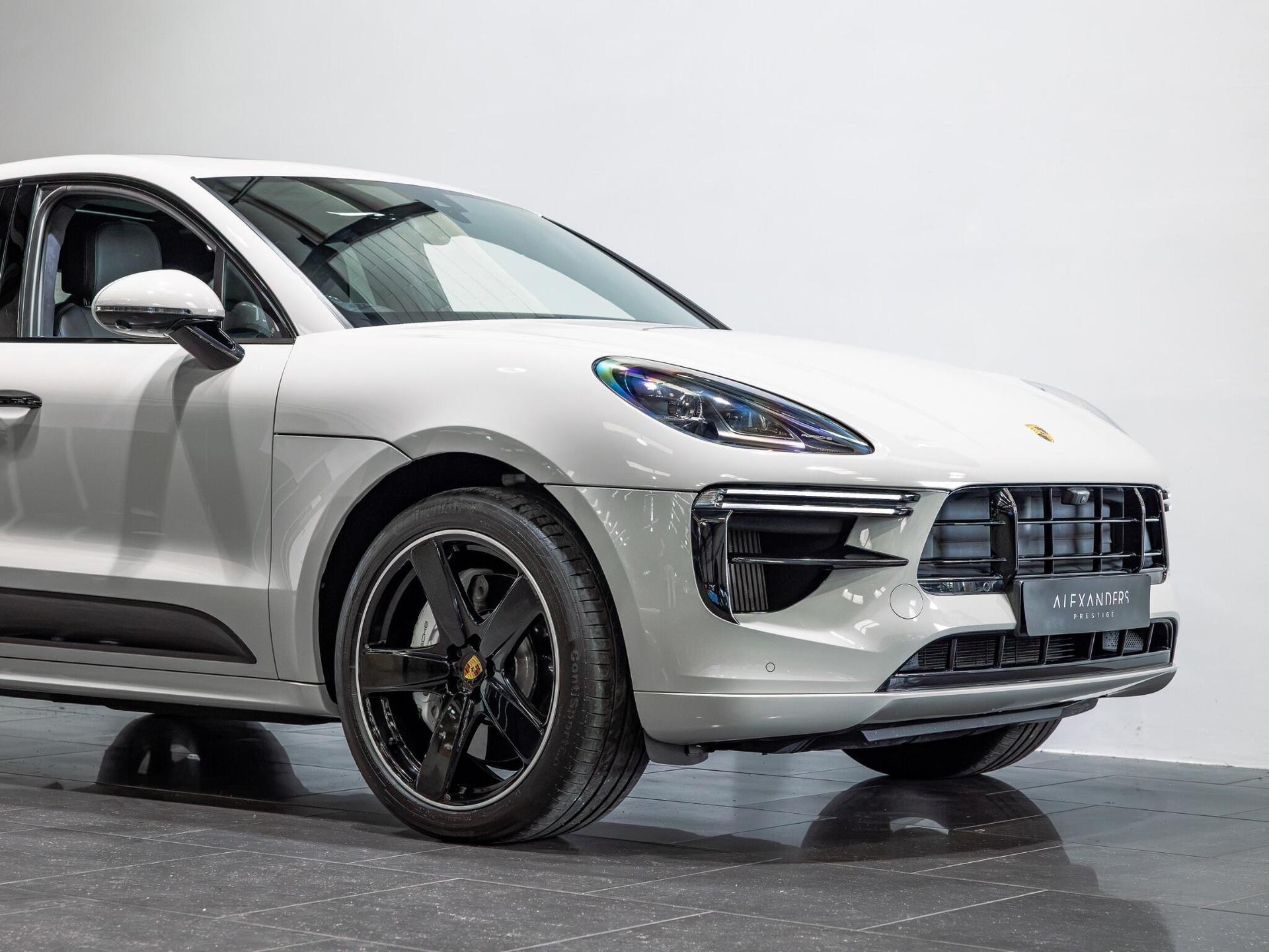 An exterior shot of the front right on a 2020 Porsche Macan