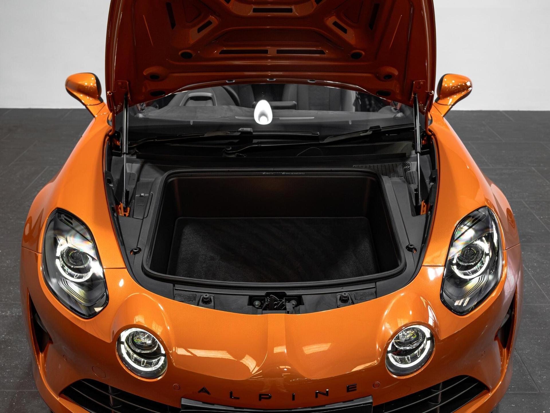 An interior shot of the boot on a 2026 Alpine A110