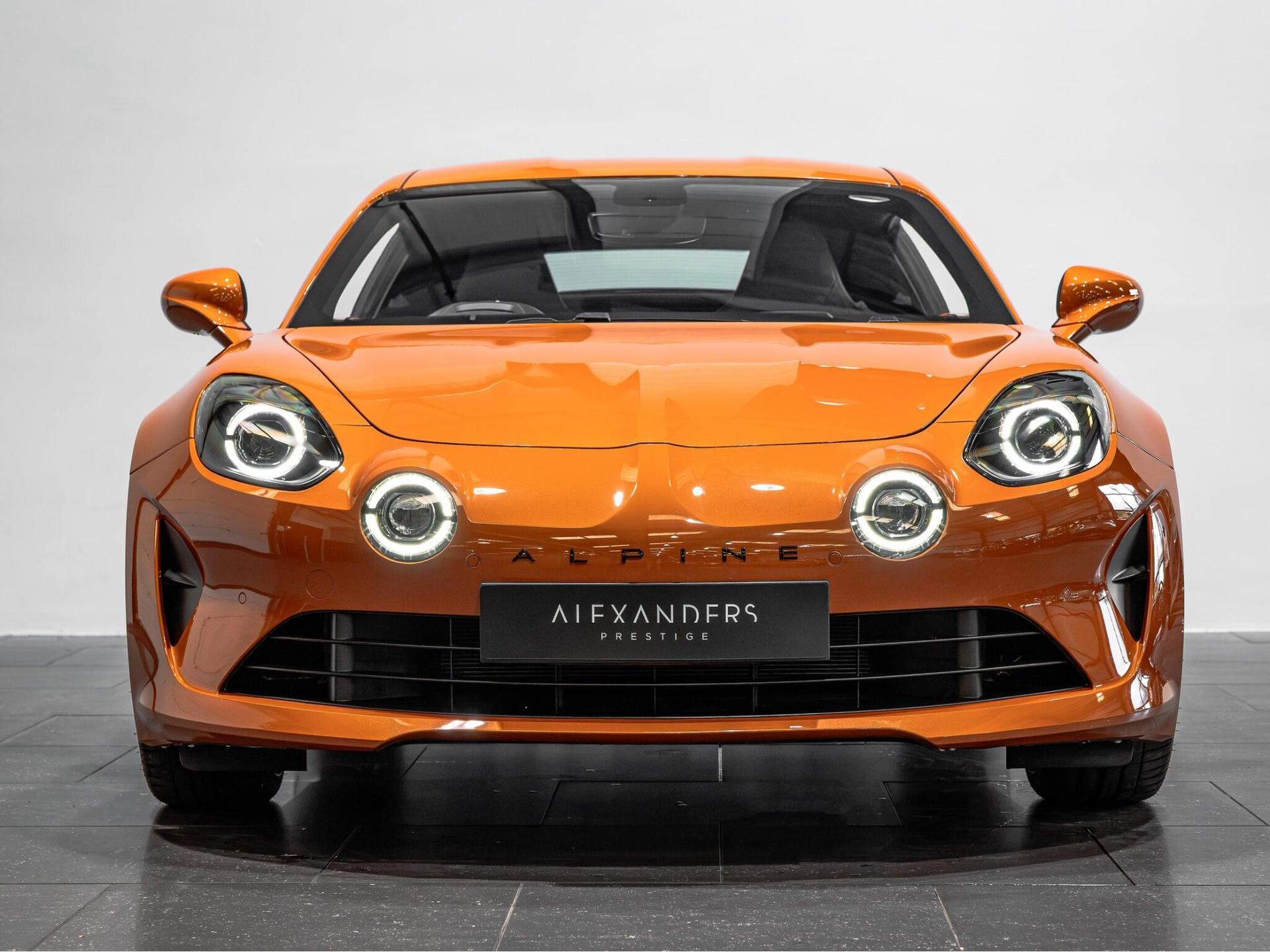 An exterior shot of the front on a 2026 Alpine A110