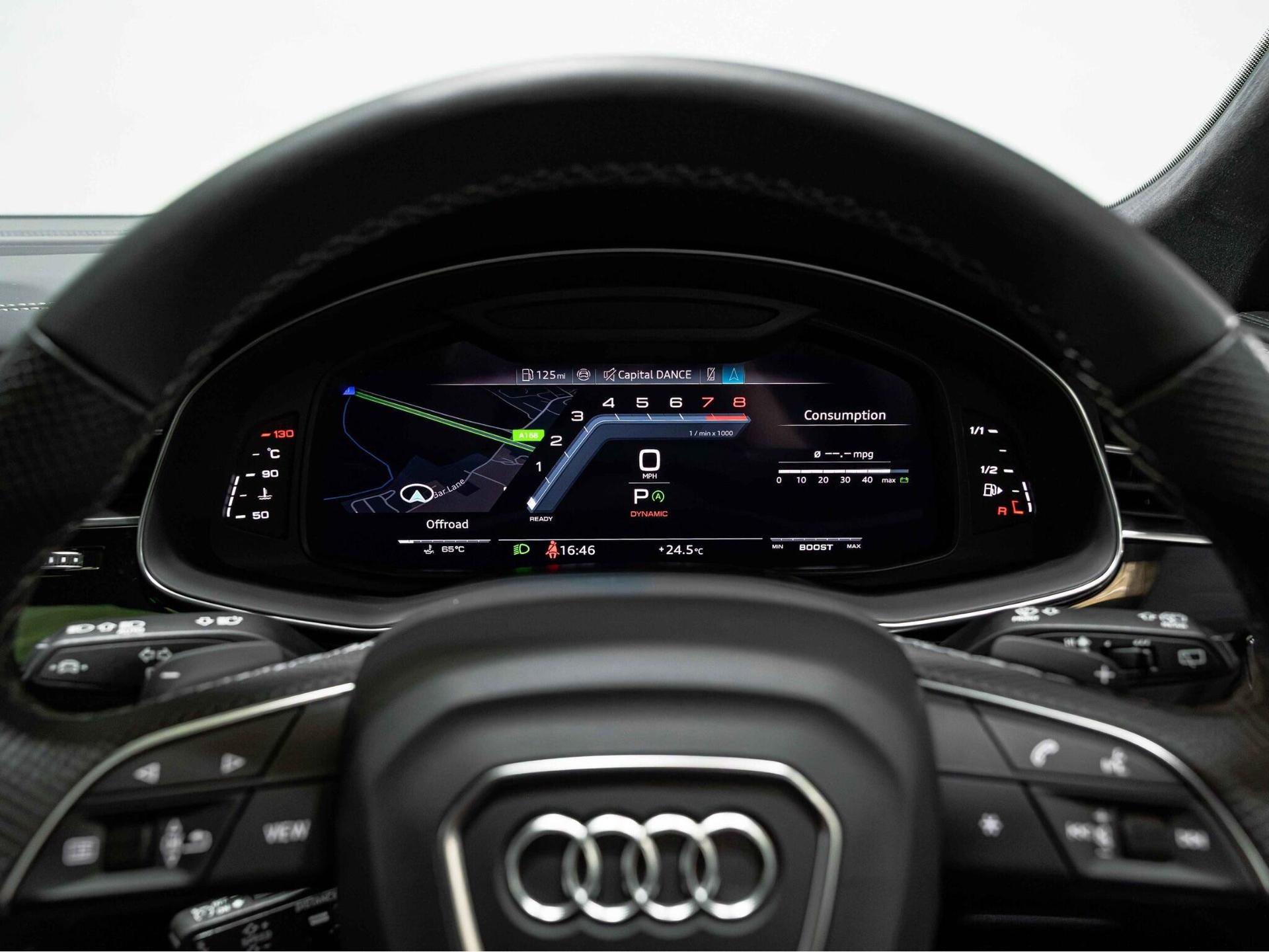 An interior shot of the driver instruments on a 2024 Audi SQ8