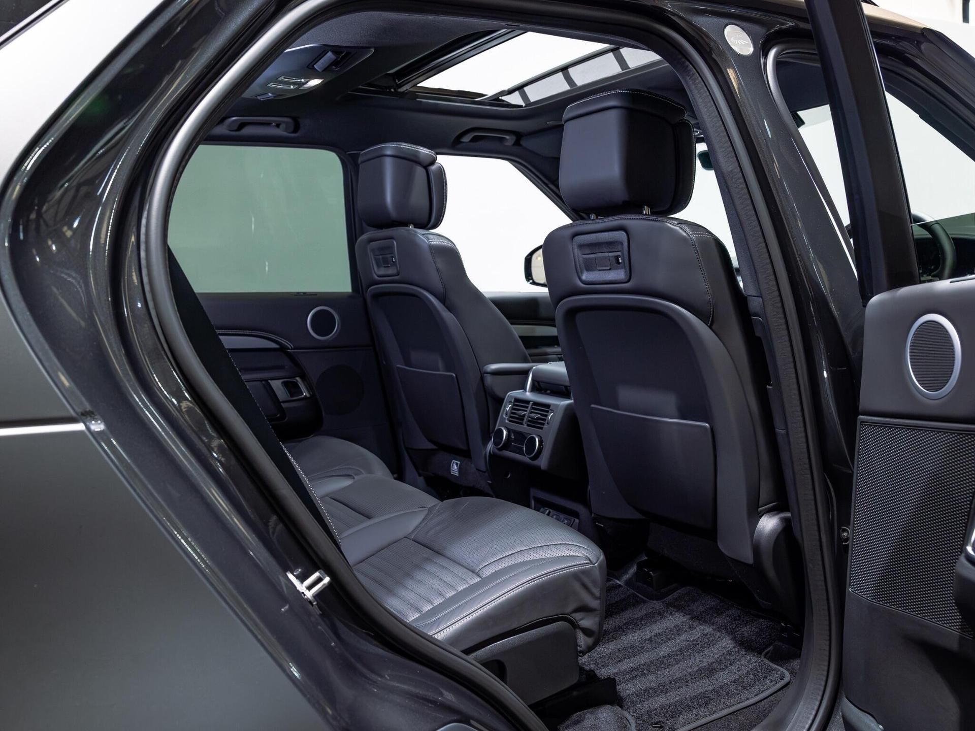 An interior shot of the seats rear on a 2026 Land Rover Discovery