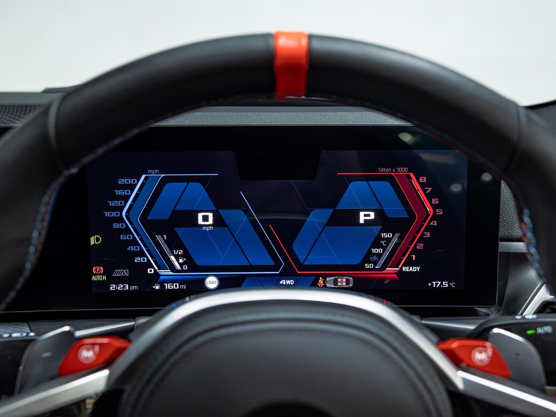 An interior shot of the driver instruments on a 2025 BMW M4
