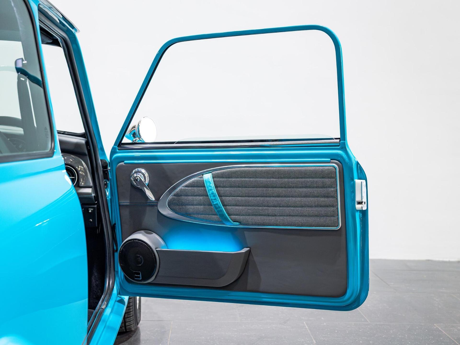 An interior shot of the door interior on a 1997 Rover Mini