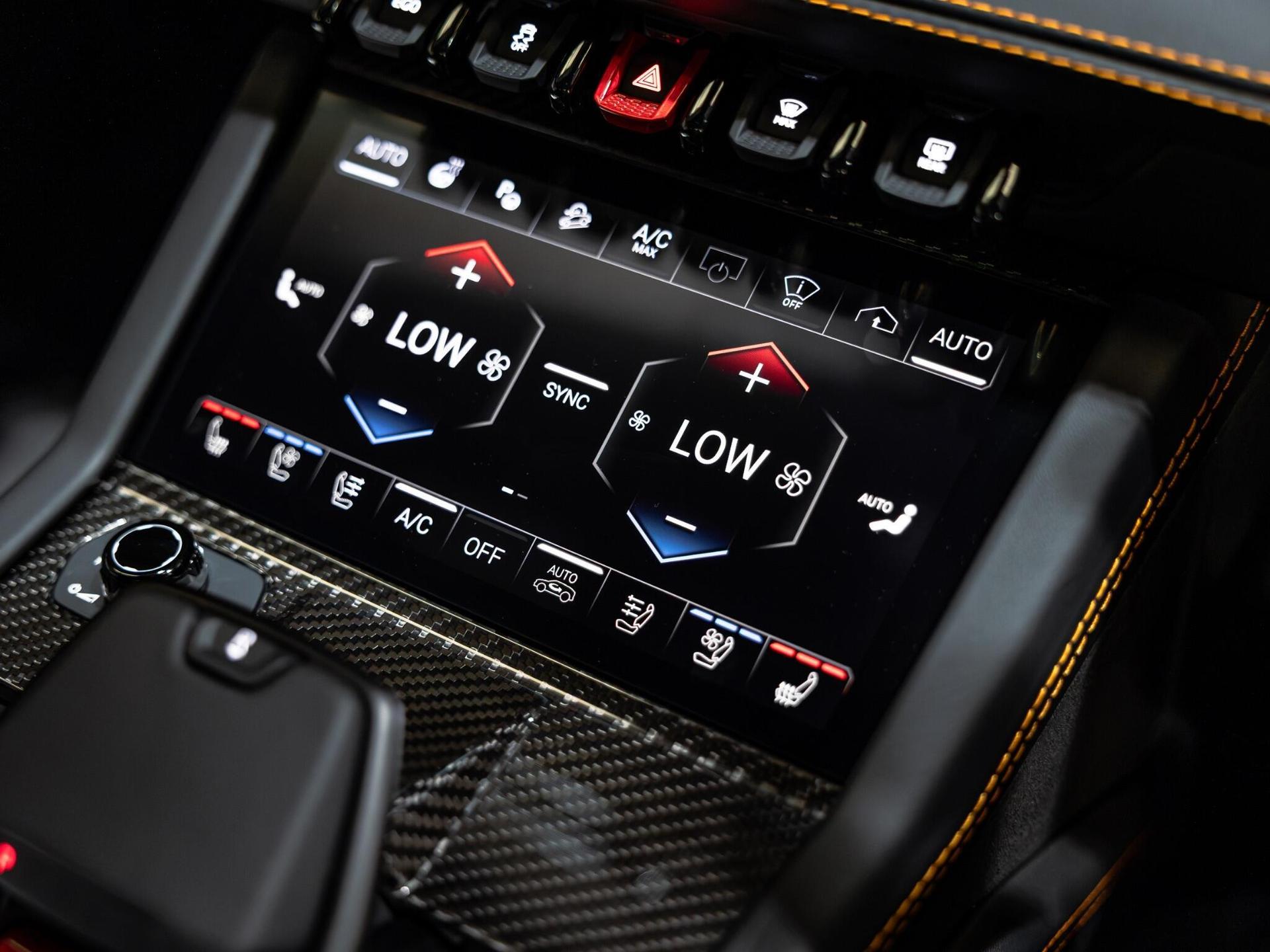 An interior shot of the misc controls on a 2025 Lamborghini Urus