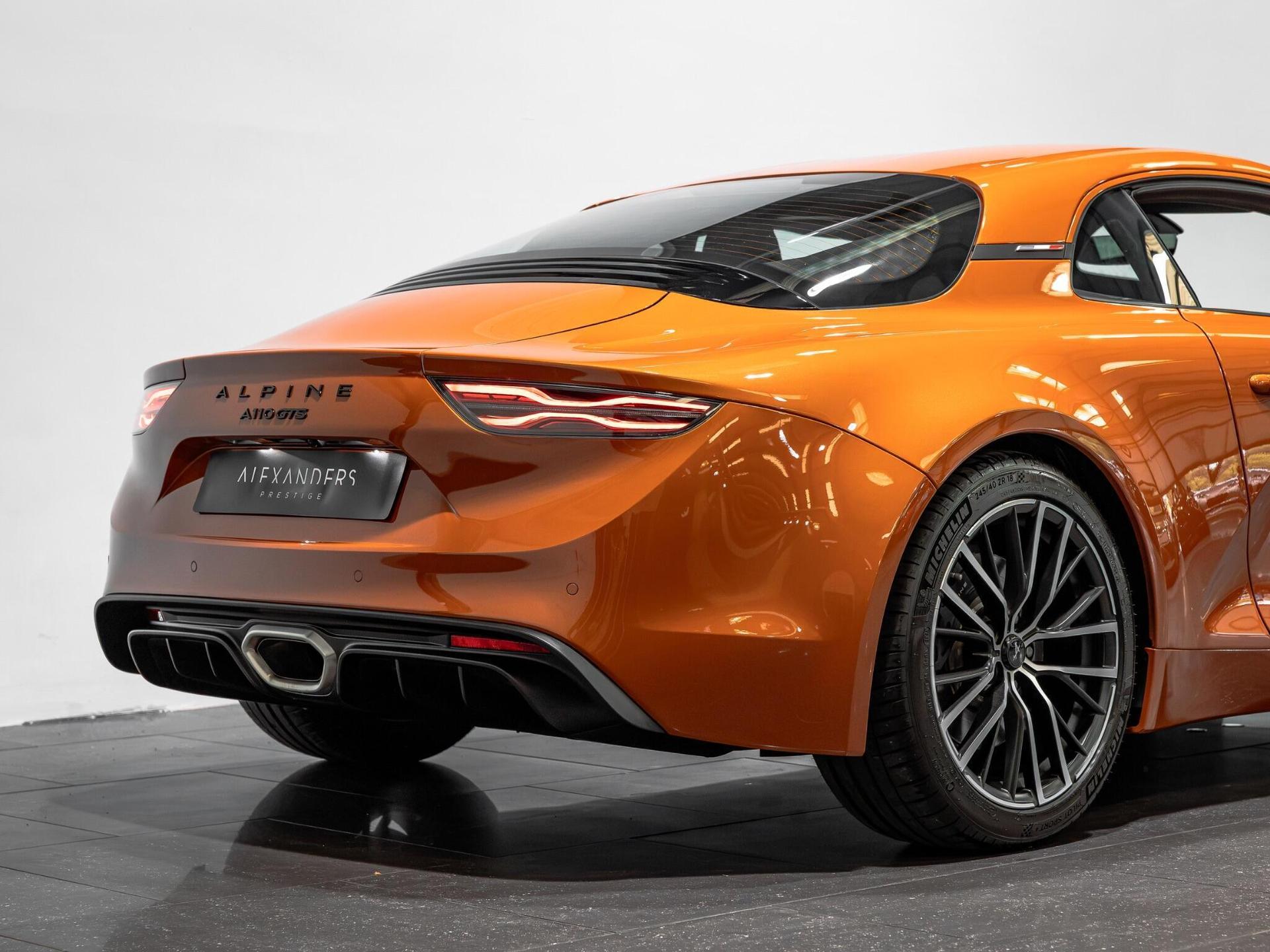 An exterior shot of the front left on a 2026 Alpine A110
