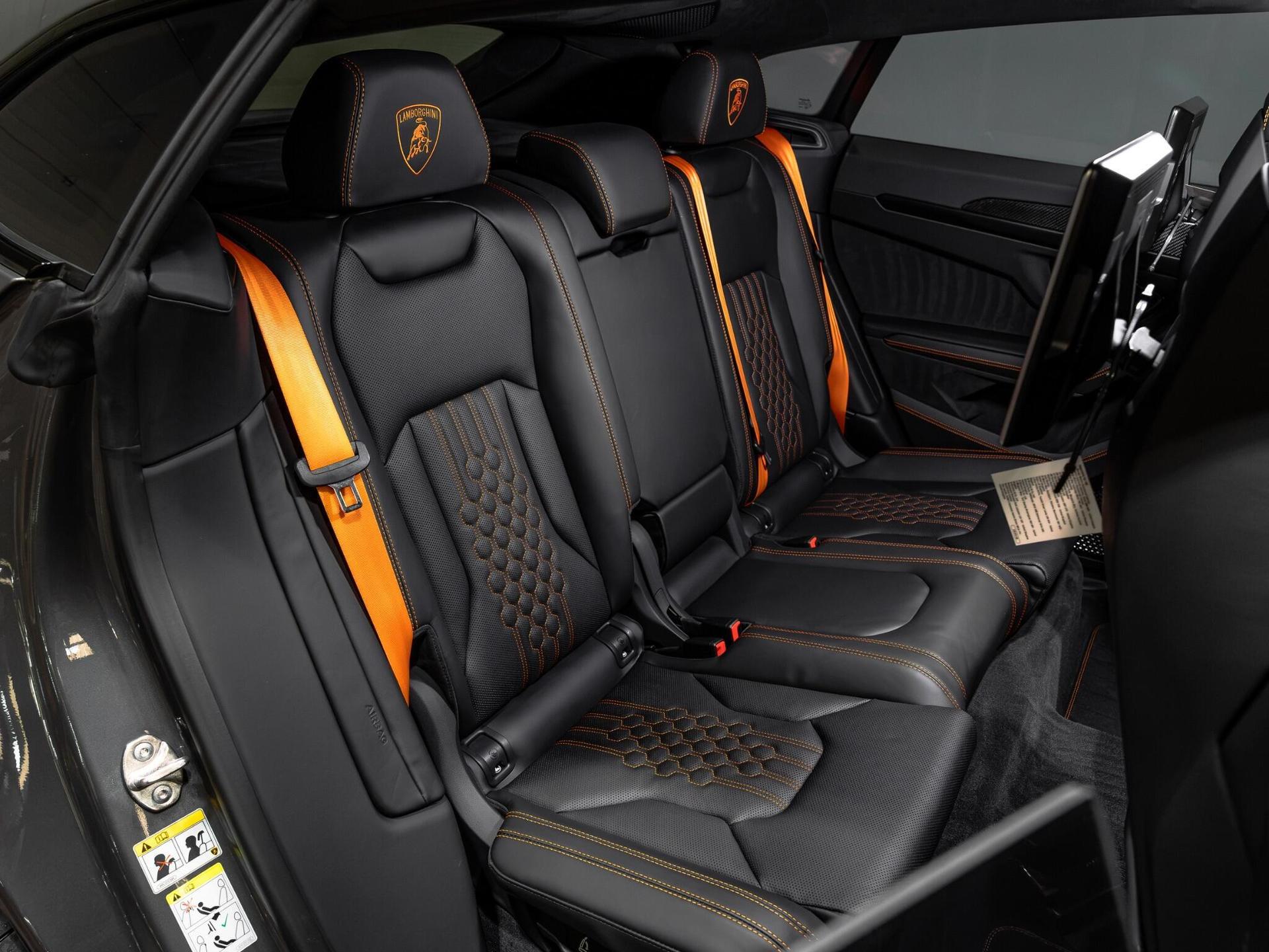 An interior shot of the seats rear on a 2025 Lamborghini Urus
