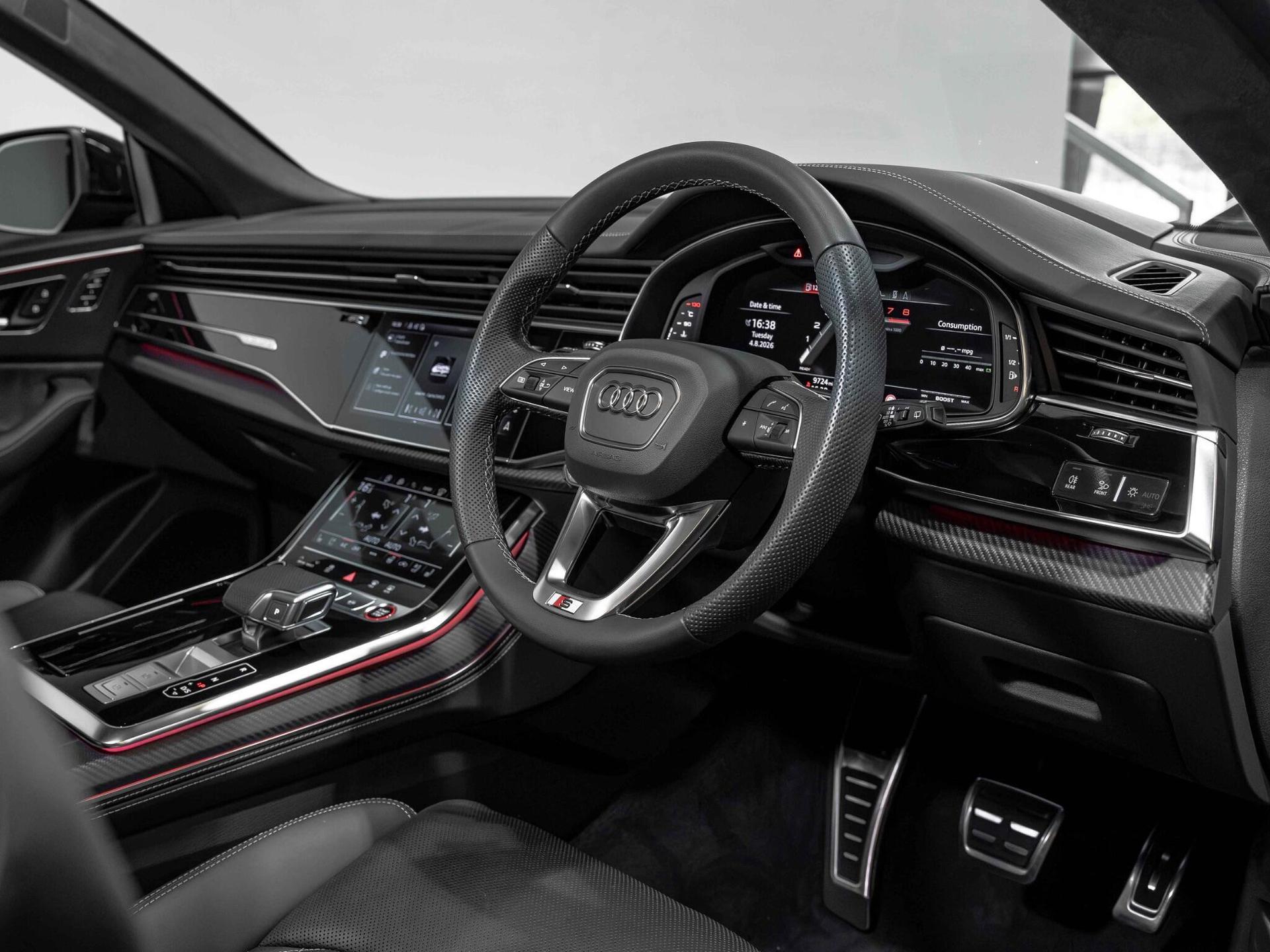 An interior shot of the interior front on a 2024 Audi SQ8