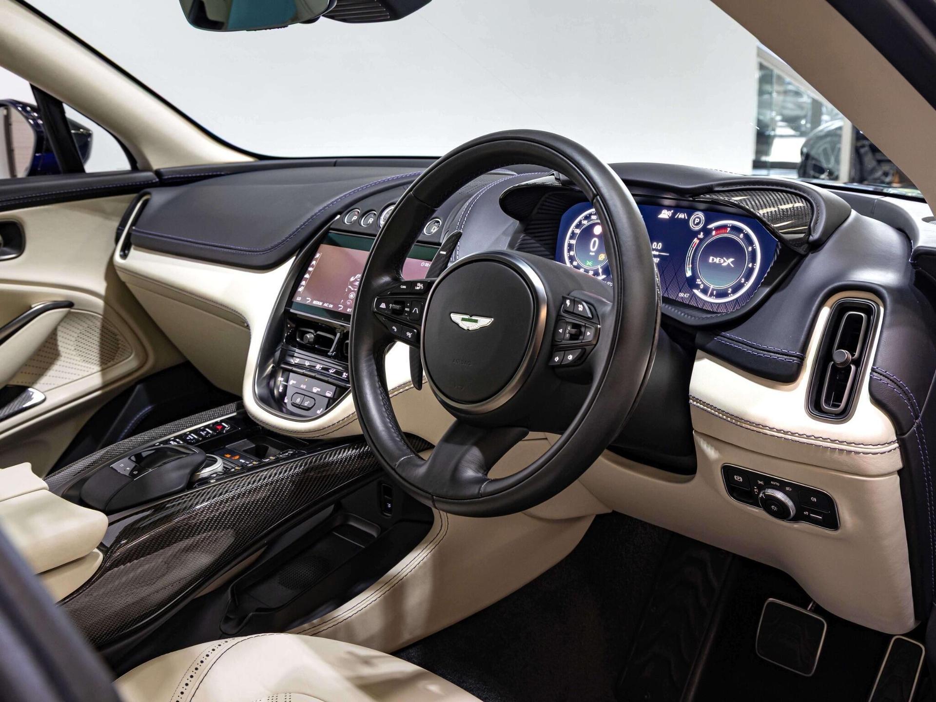An interior shot of the interior front on a 2023 Aston Martin DBX