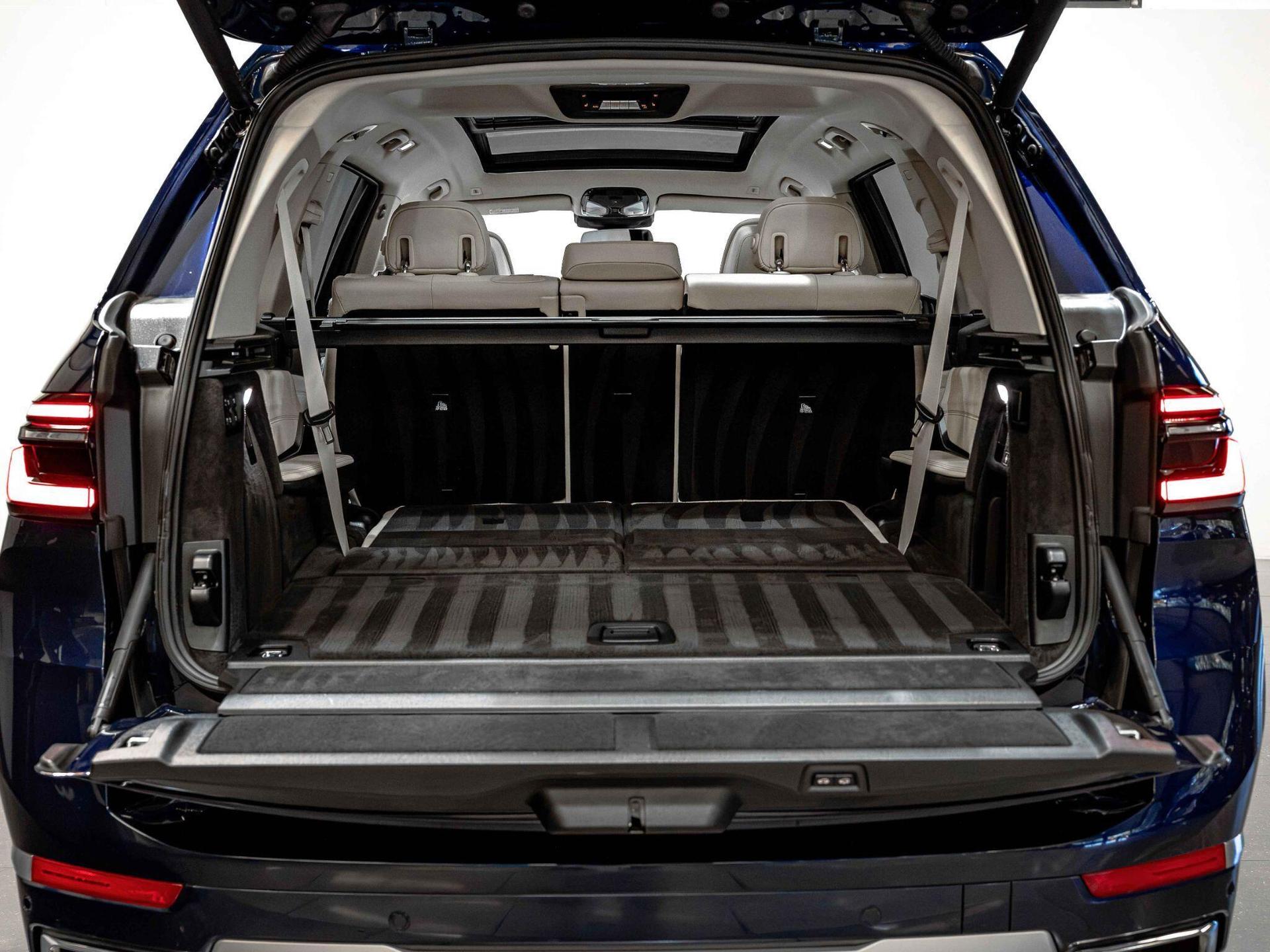 An interior shot of the boot on a 2024 BMW X7
