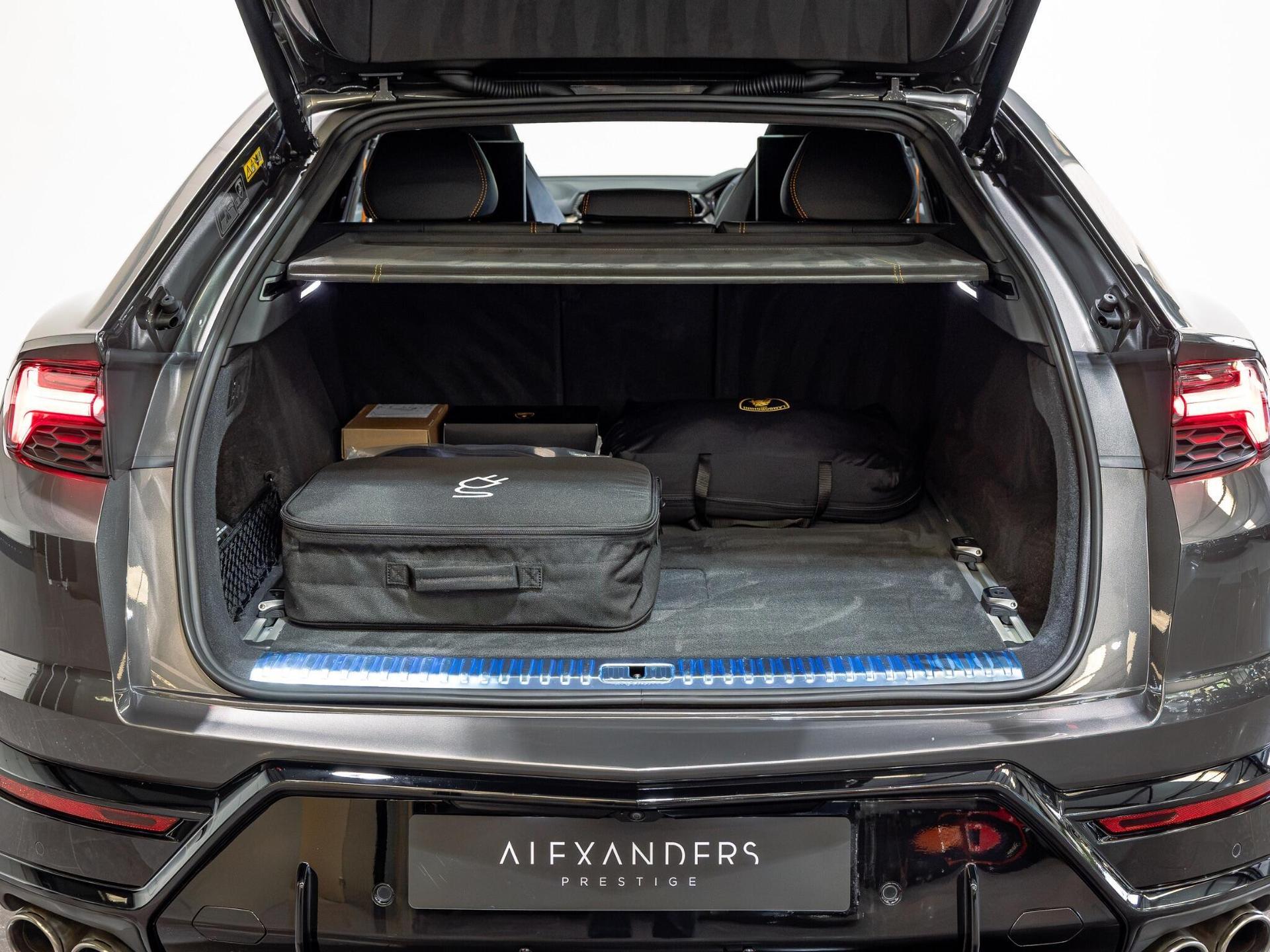 An interior shot of the boot on a 2025 Lamborghini Urus