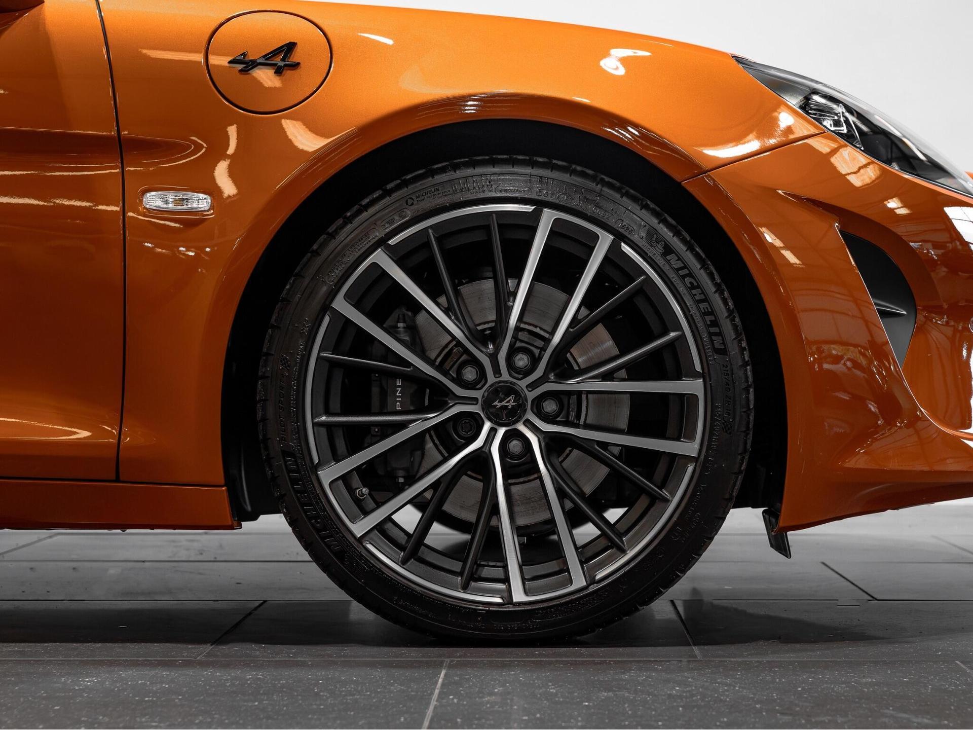 An exterior shot of the wheel on a 2026 Alpine A110