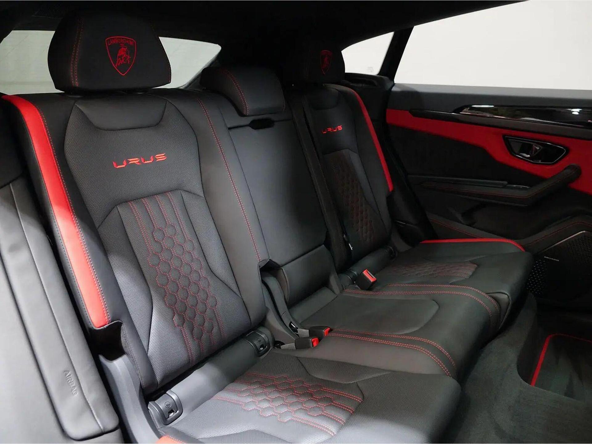 An interior shot of the seats rear on a 2023 Lamborghini Urus