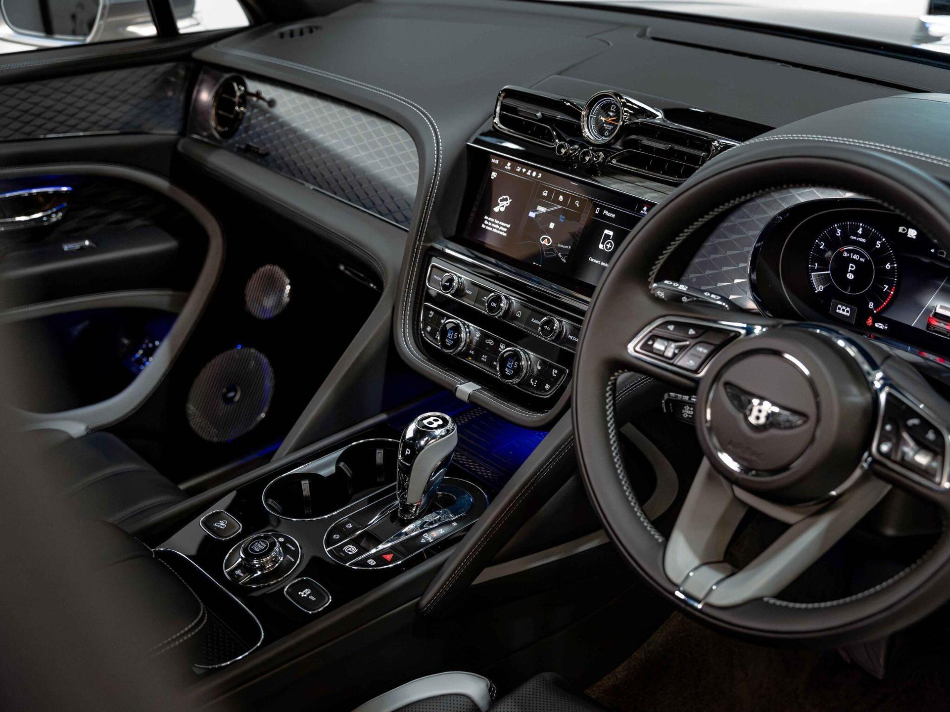 An interior shot of the interior front on a 2026 Bentley Bentayga