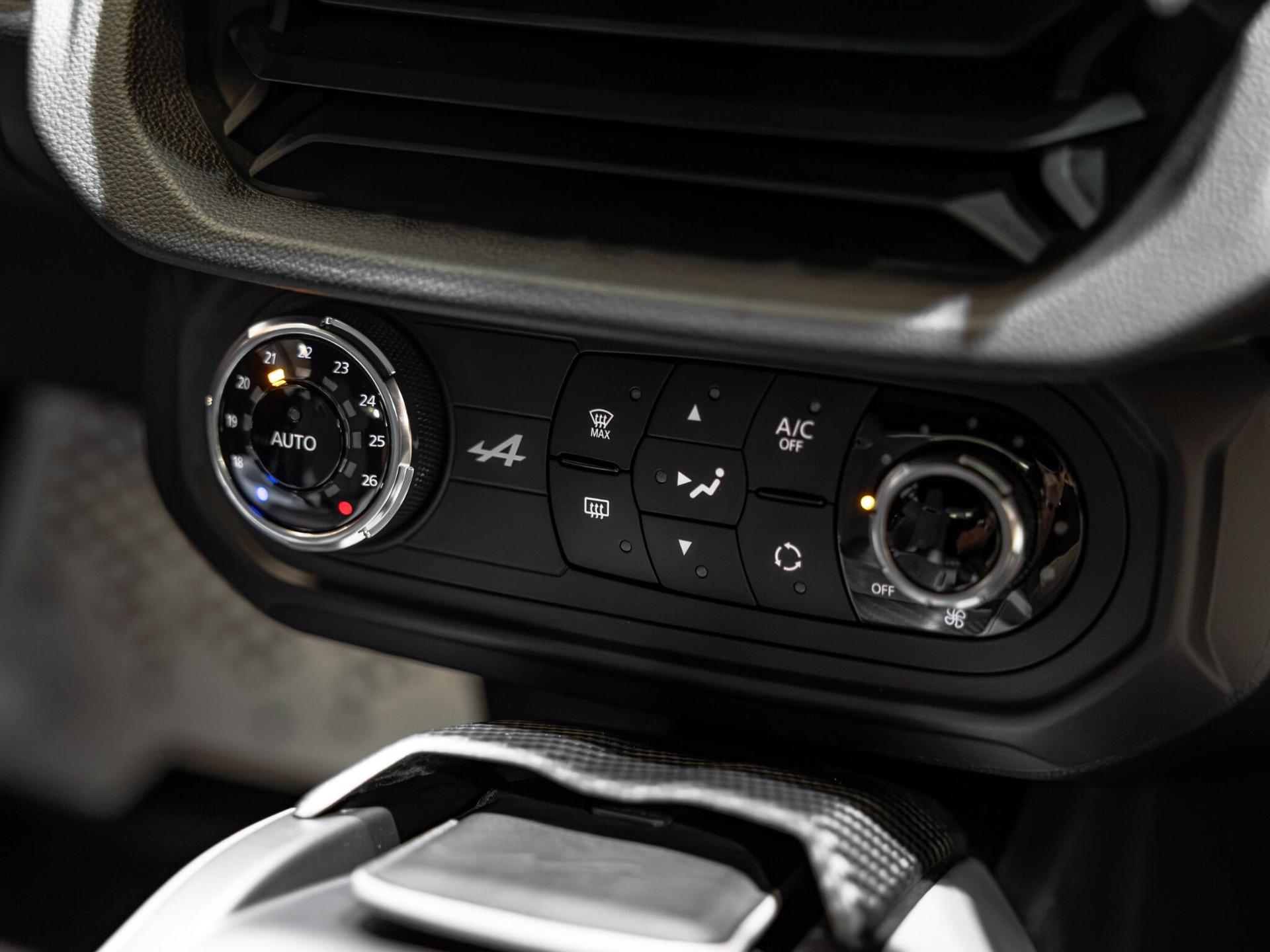 An interior shot of the misc controls on a 2026 Alpine A110
