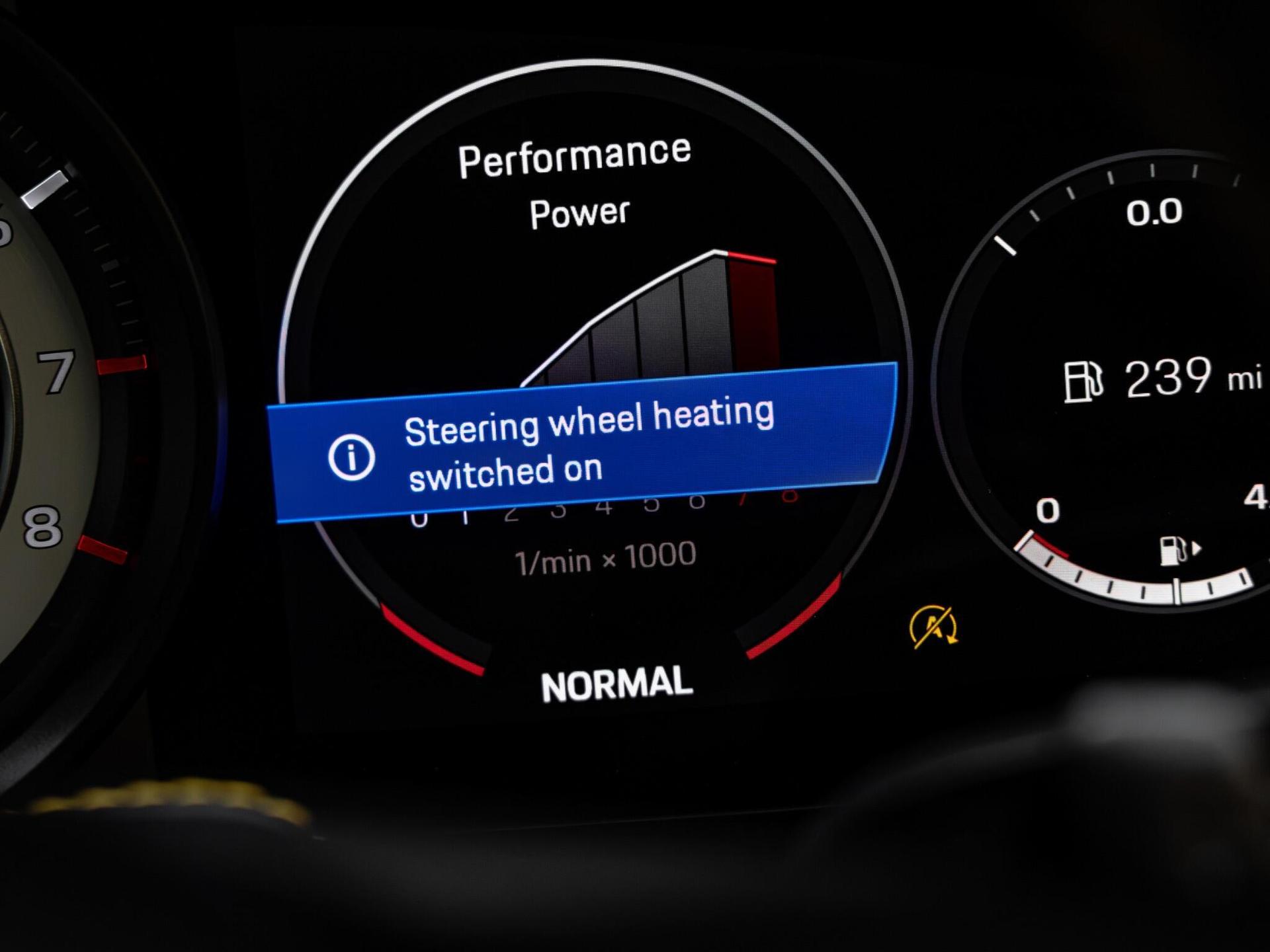 An interior shot of the driver instruments on a 2022 Porsche 911