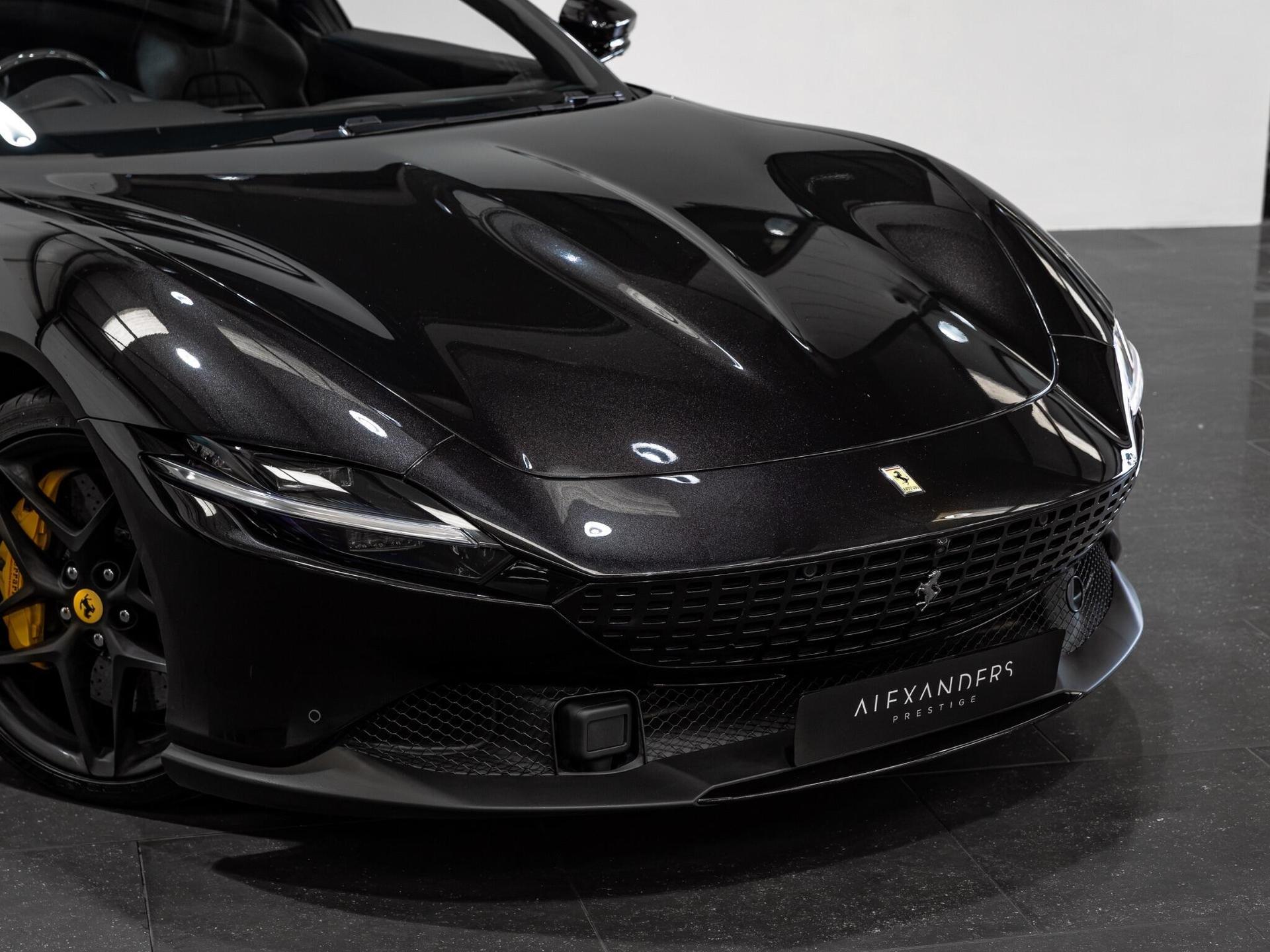 An exterior shot of the lights front on a 2021 Ferrari Roma