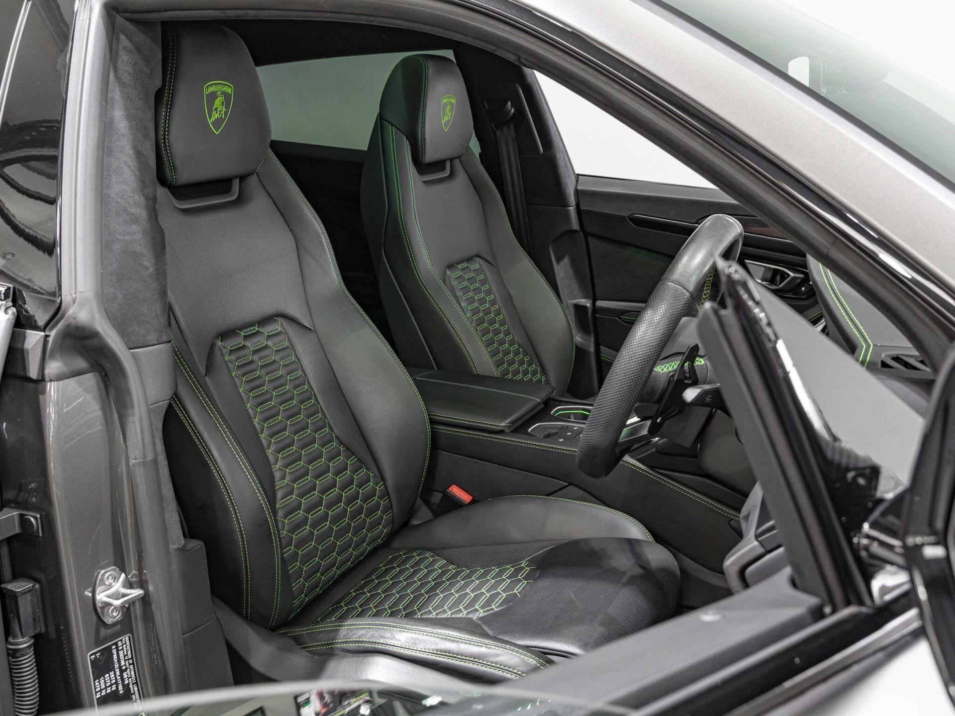 An interior shot of the driver seat on a 2022 Lamborghini Urus