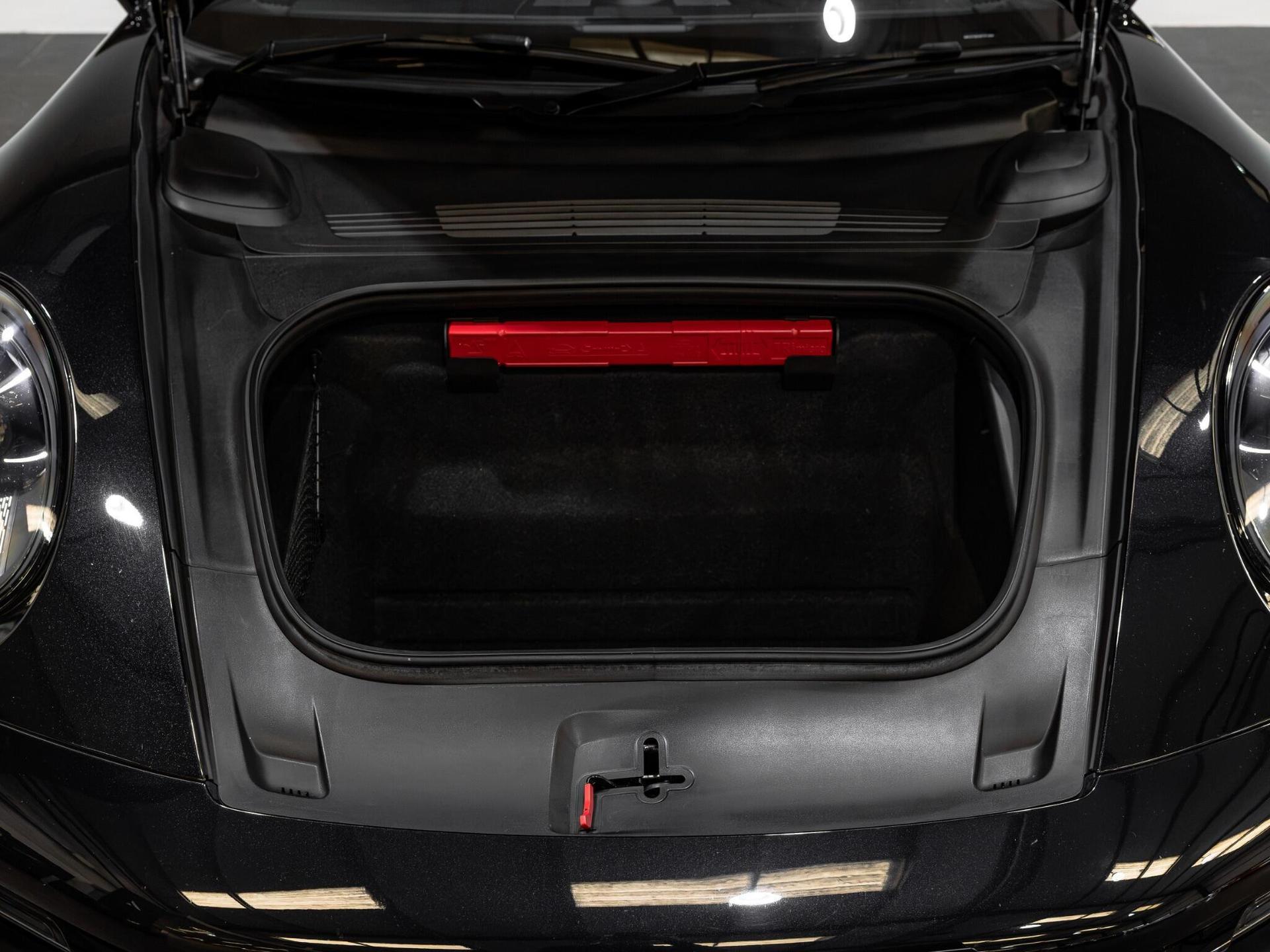 An interior shot of the boot on a 2021 Porsche 911