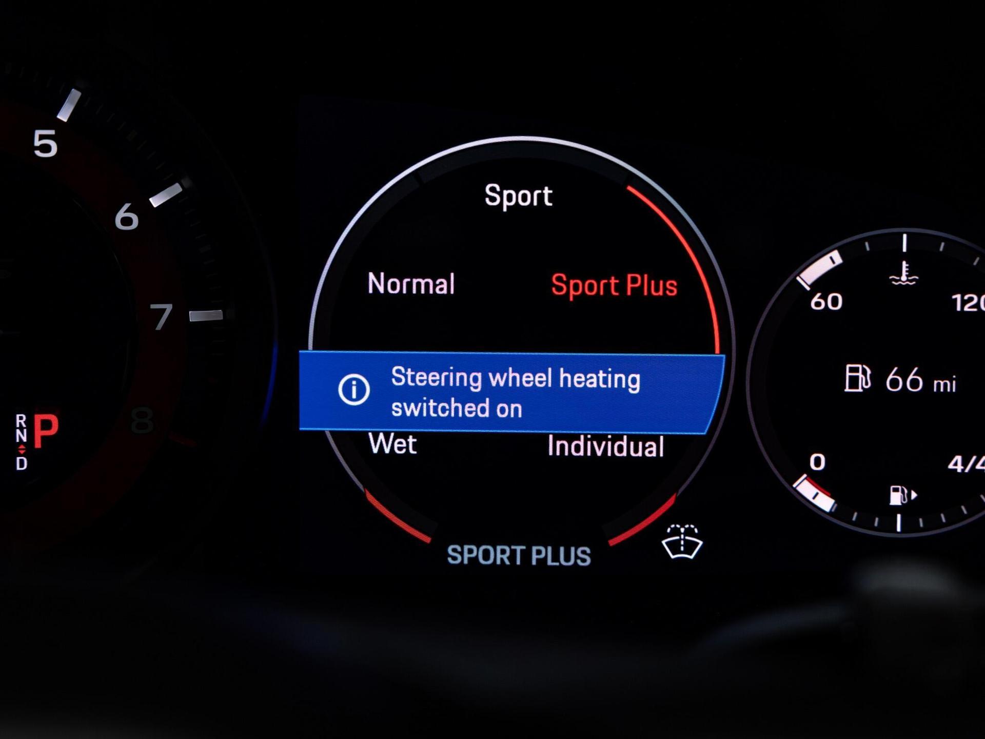 An interior shot of the driver instruments on a 2021 Porsche 911