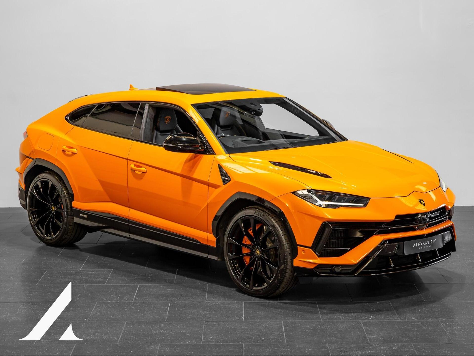 An exterior shot of the front right on a 2023 Lamborghini Urus