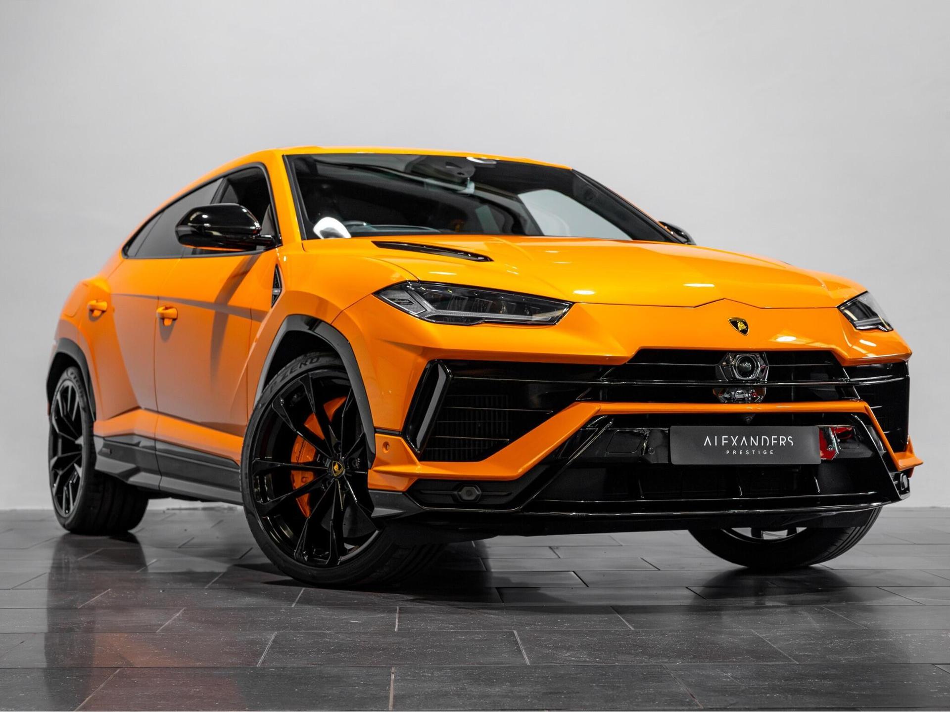 An exterior shot of the front right on a 2023 Lamborghini Urus
