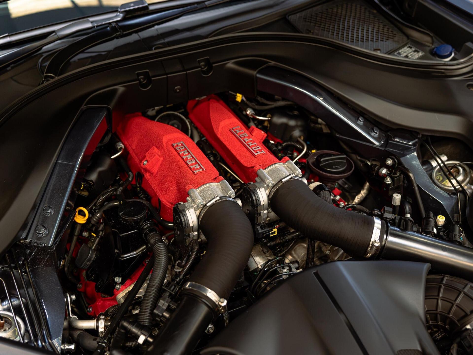 An exterior shot of the engine on a 2022 Ferrari Roma