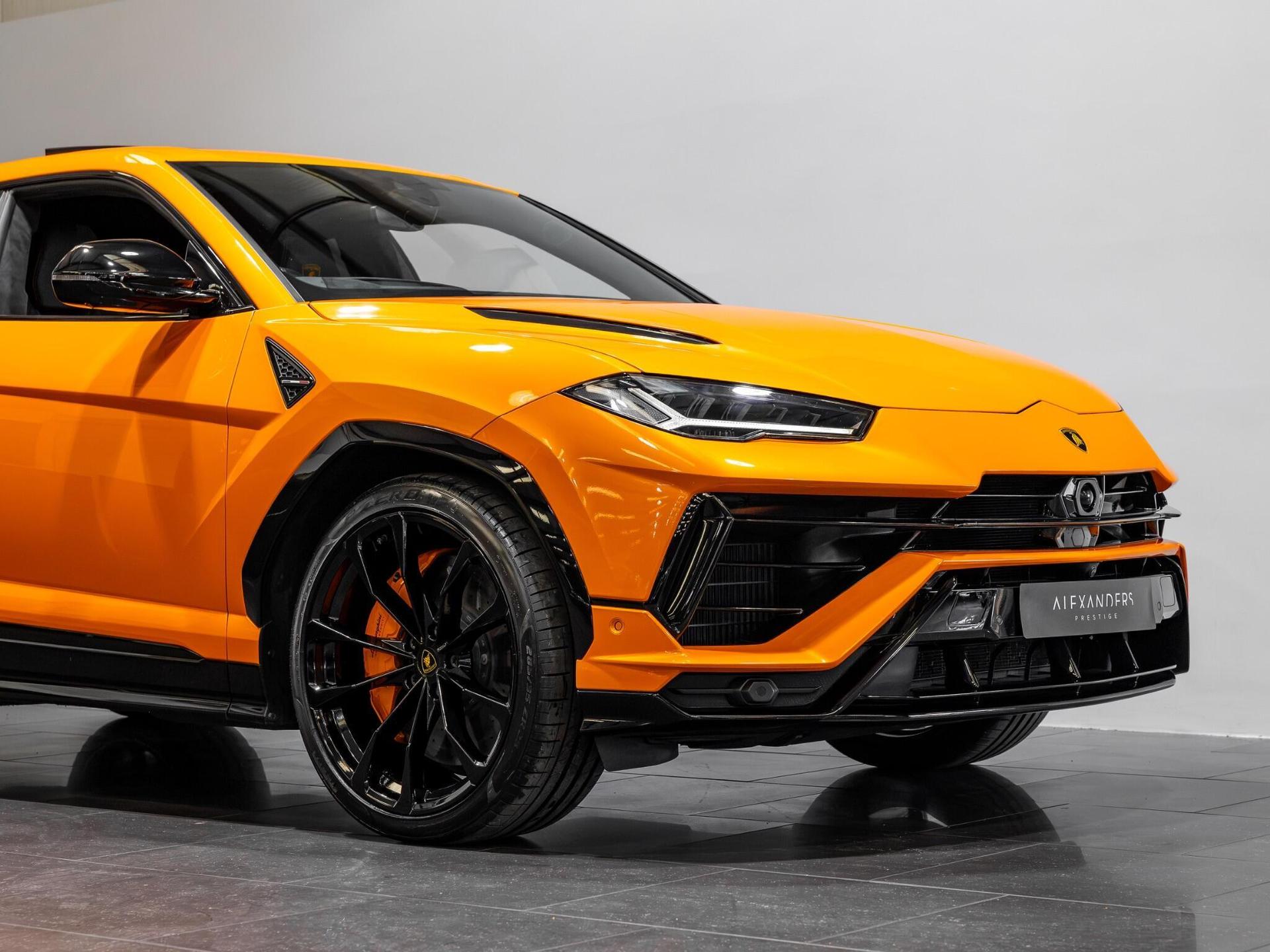 An exterior shot of the front right on a 2023 Lamborghini Urus